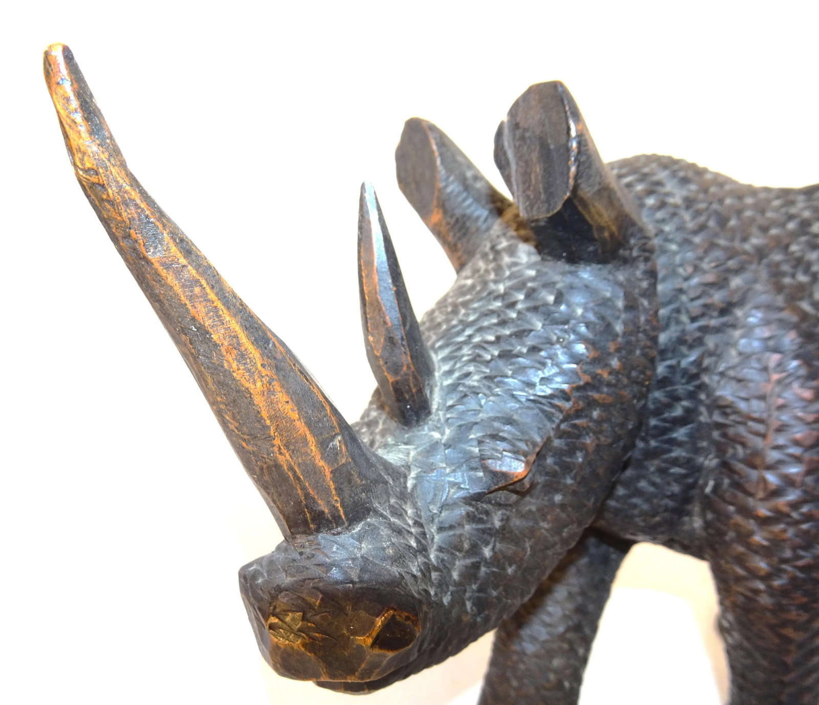 Mid 20th Century African Carved Wood Black Rhinoceros Sculpture - 11
