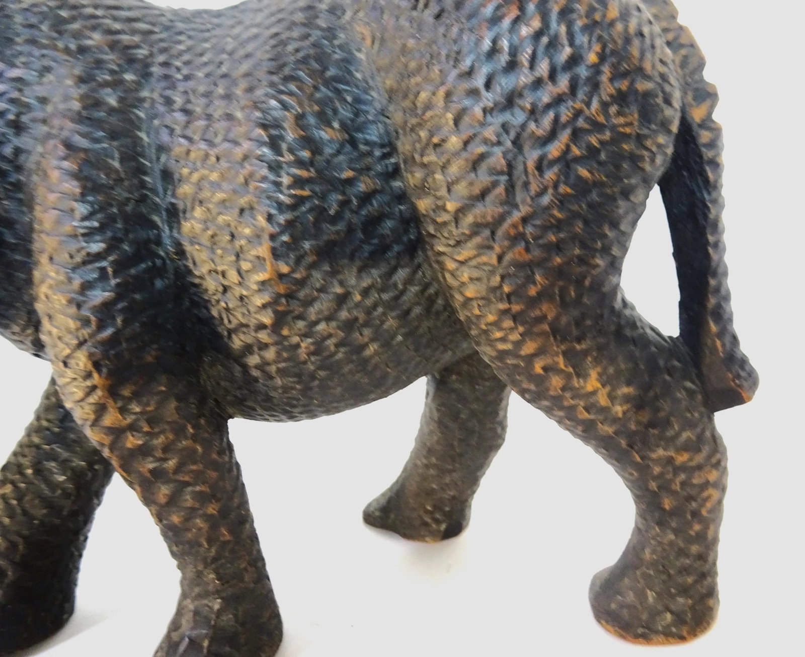 Mid 20th Century African Carved Wood Black Rhinoceros Sculpture - 12