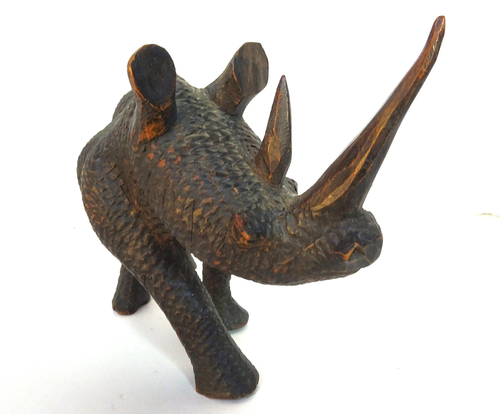 Mid 20th Century African Carved Wood Black Rhinoceros Sculpture - 3