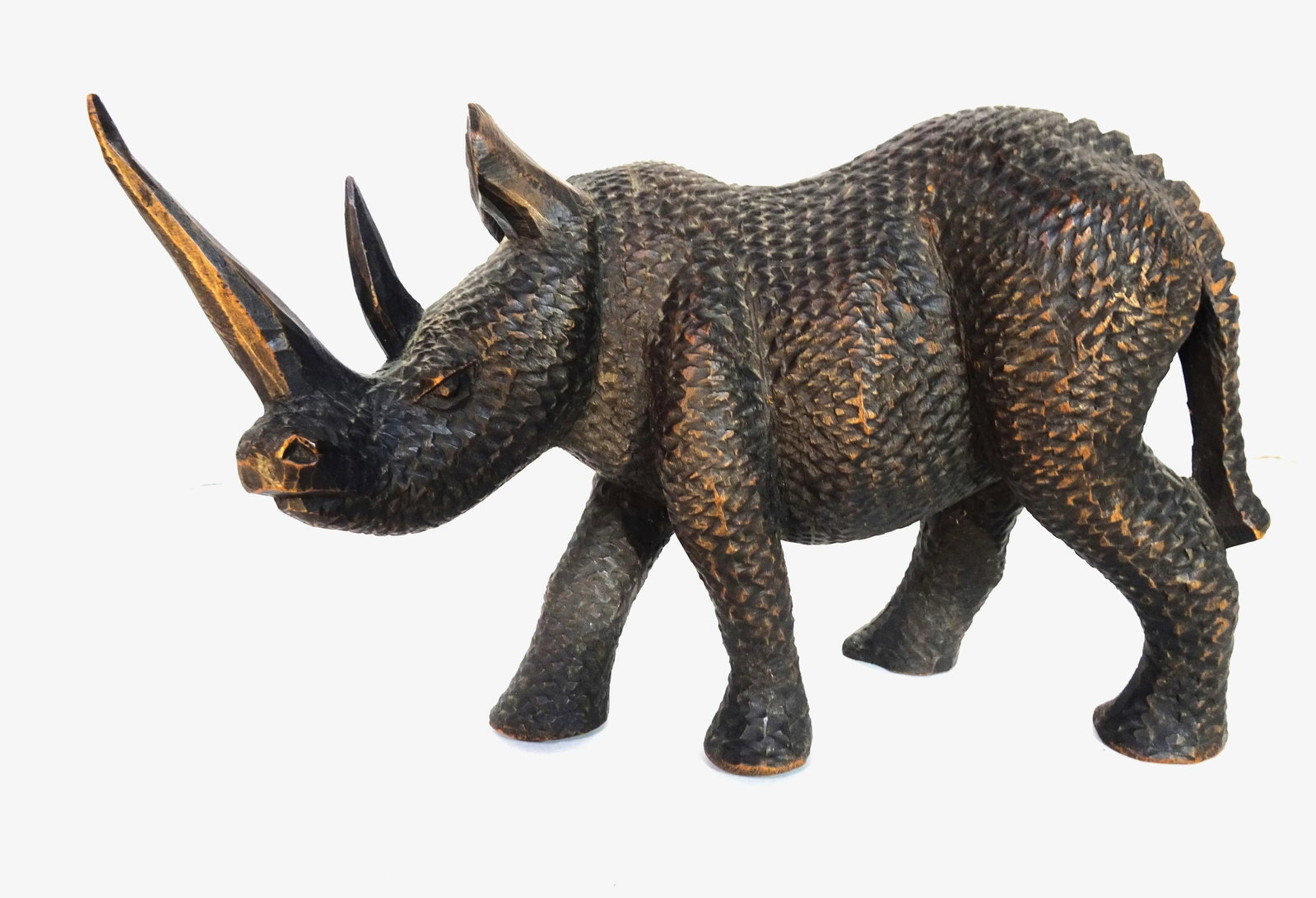 Mid 20th Century African Carved Wood Black Rhinoceros Sculpture - 8