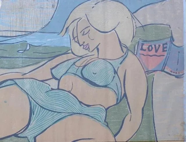 Mid 20th Century Pop Art Fashion Print of a Sunbathing Woman - 7