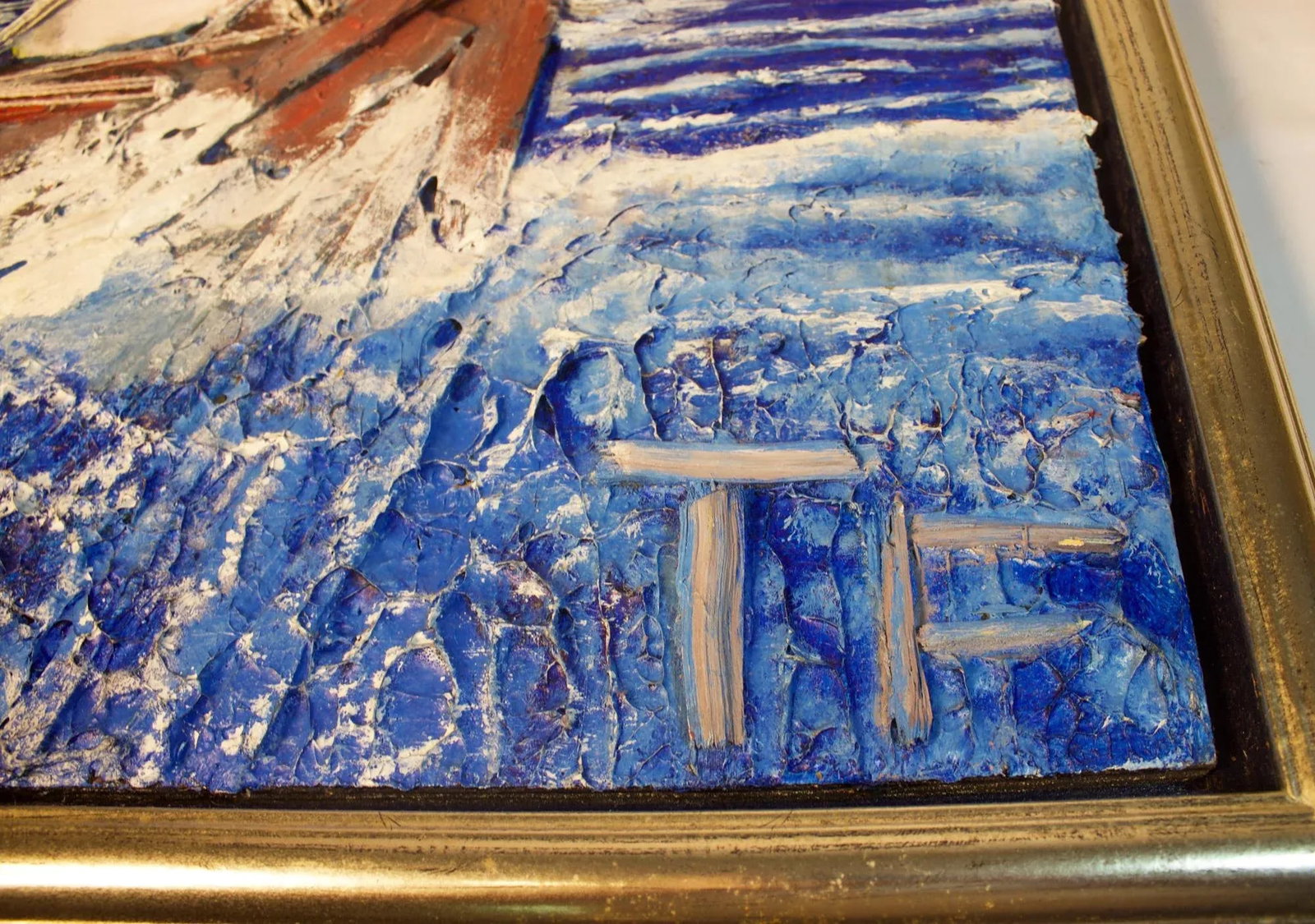 Contemporary Mixed Media Art of an American Clipper Ship - 2