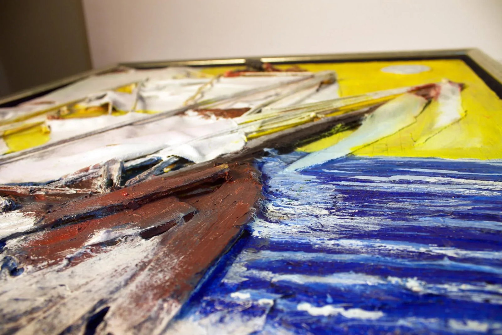 Contemporary Mixed Media Art of an American Clipper Ship - 3