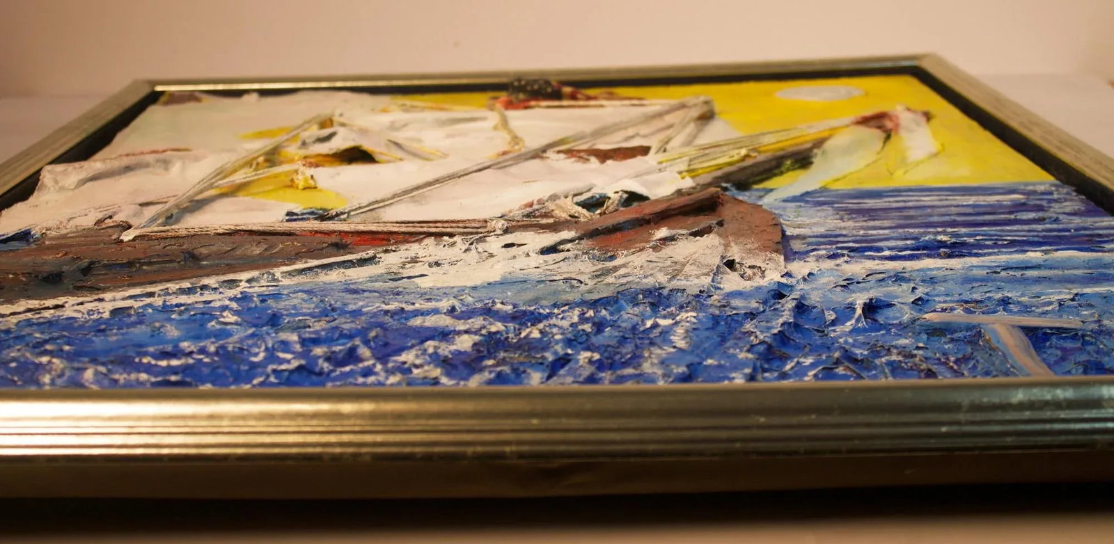 Contemporary Mixed Media Art of an American Clipper Ship - 6