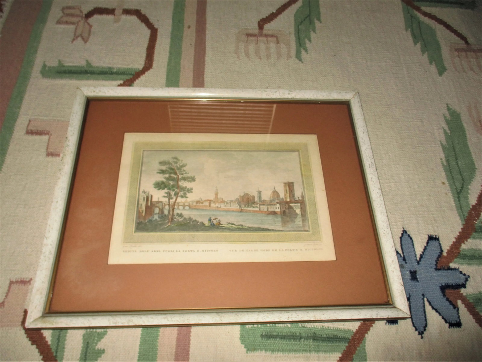Guiseppe Zocchi (1711-1767) Hand Colored Engraving "Vue Du Pont a La Carraia" - 7