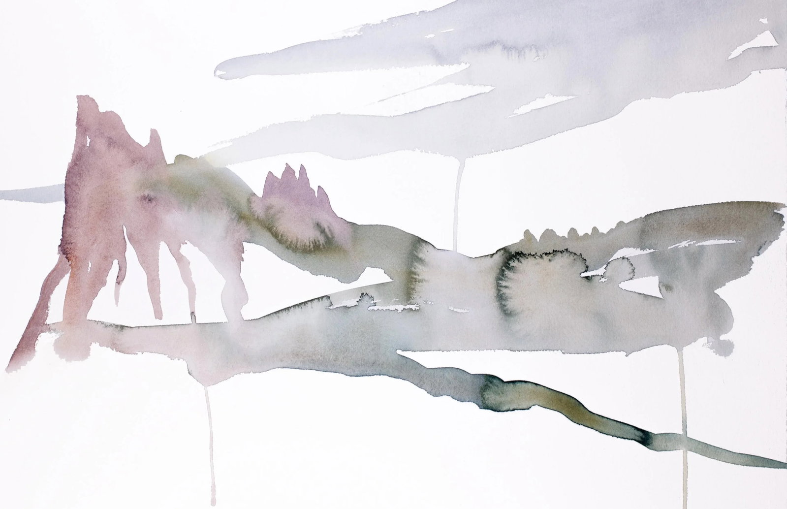 "Colorado No. 33" Contemporary Original Abstract Landscape Watercolor Painting by Elizabeth Becker - 2