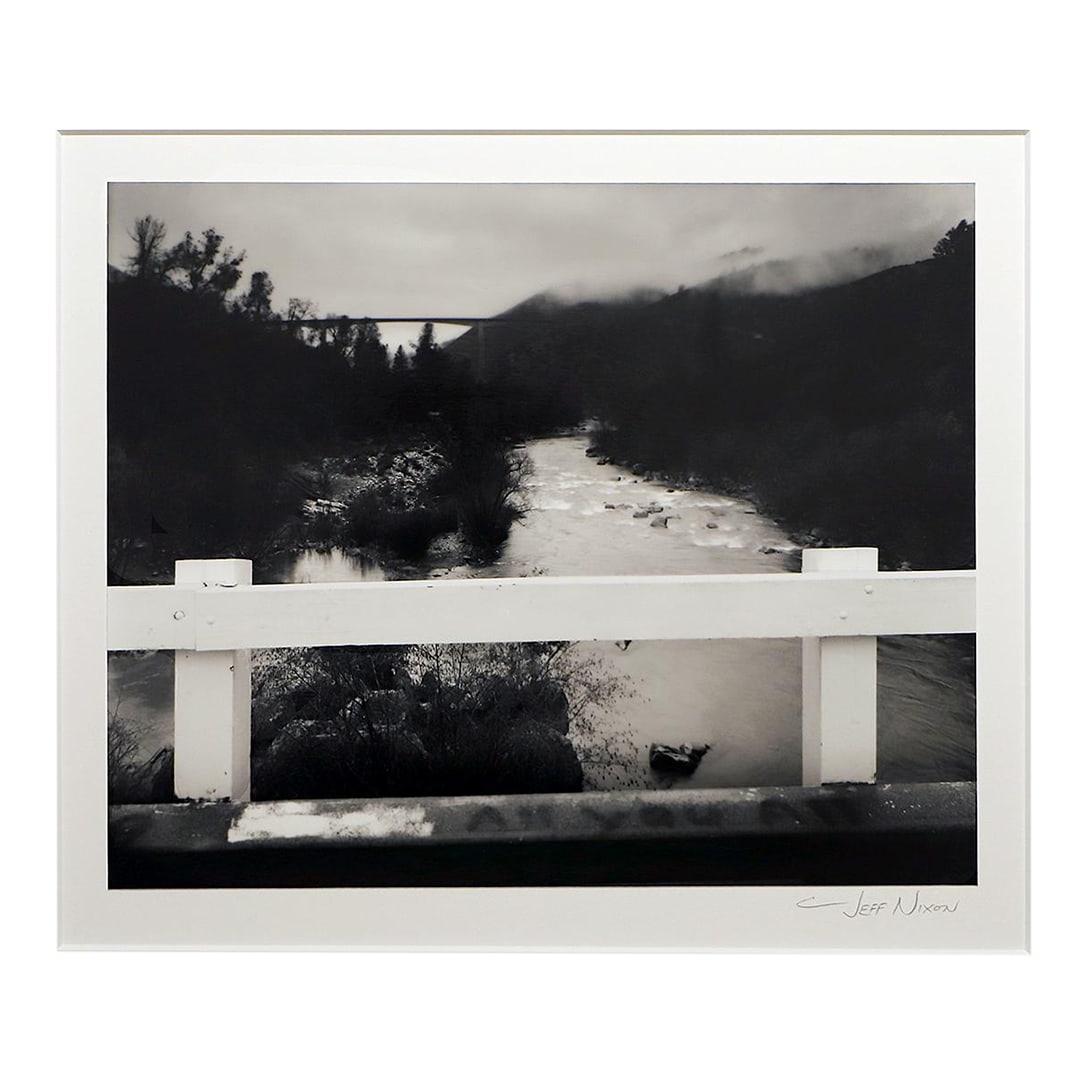 Contemporary Jeff Nixon Silver Halide Photograph, "Parrott's Ferry Bridge - Rain": Jeff Nixon (1952 - 2022) Silver Halide Photograph Title: Parrott's Ferry Bridge - Rain Image Size: 8' x 10" Mounted & Matted on 13" x 15" Archival Board Jeff began photographing in the late 1960's, an