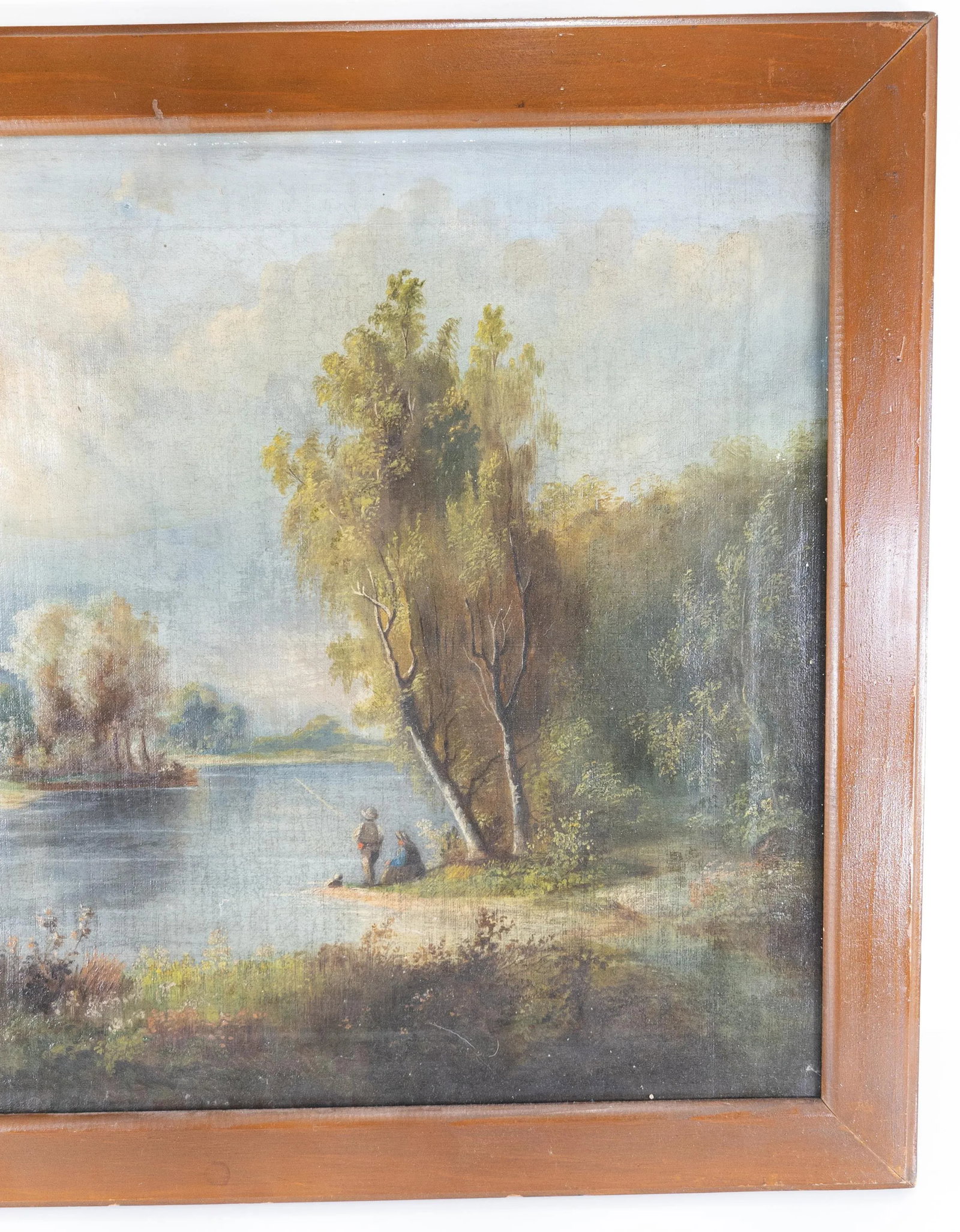 Continental European Landscape Fishing Scene Painting - 3