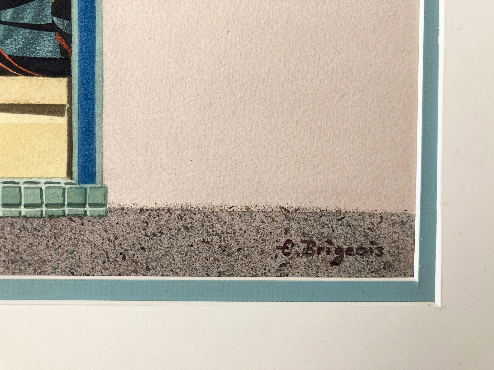 1987 Evelyne Brigeois Watercolor Painting, "A Storefront in Troyes, France" - 7