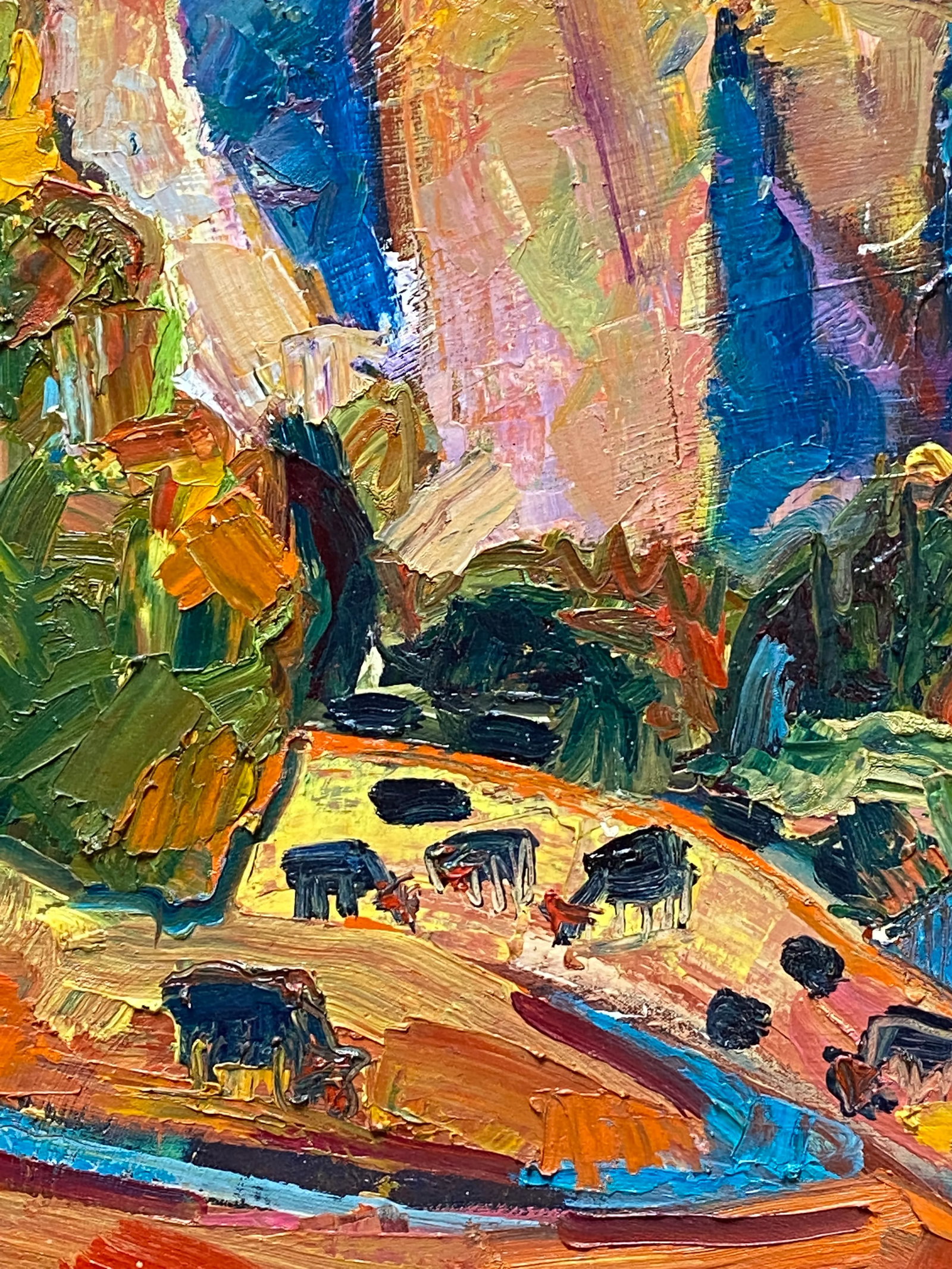 Contemporary Fauvist California Mountain Landscape Plein Air Original Painting - 3