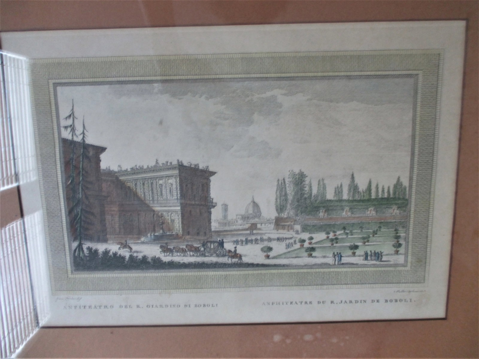 Guiseppe Zocchi 1767 Hand Colored Engraving "Anphiteatre Du R Jardin De Boboli" - 2