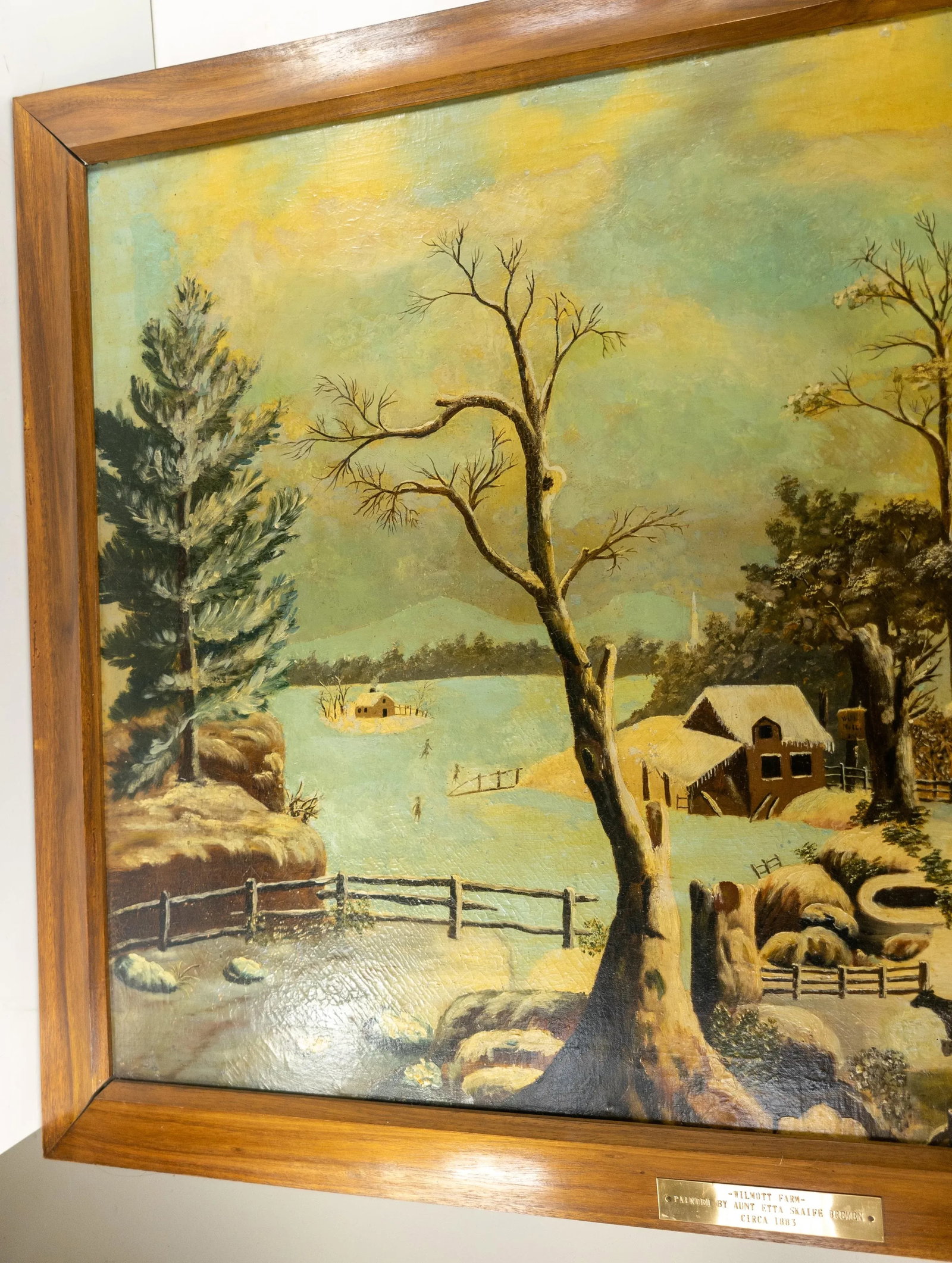 19th Century American Folk Art Americana Landscape Painting of a Farm - 3