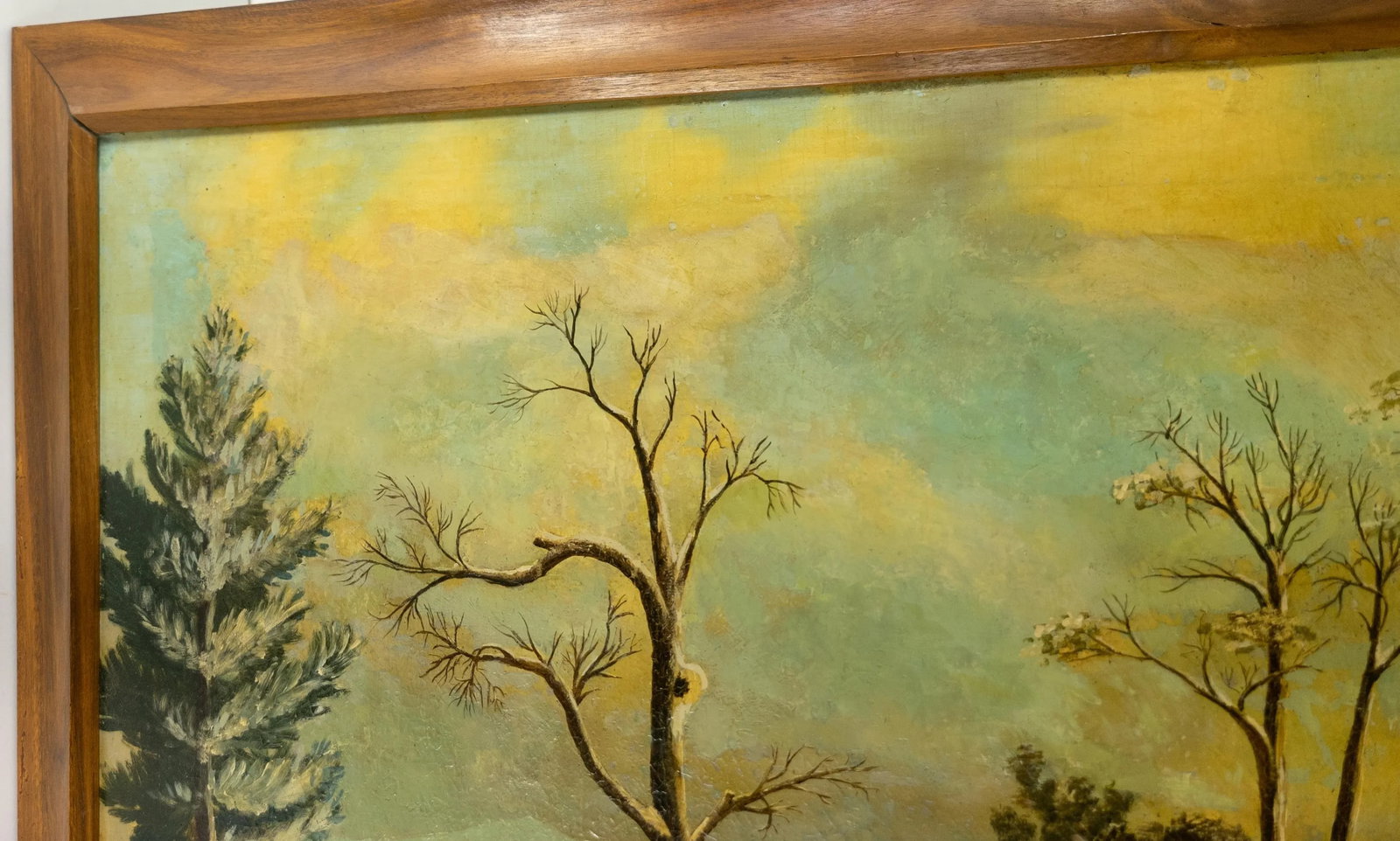 19th Century American Folk Art Americana Landscape Painting of a Farm - 7