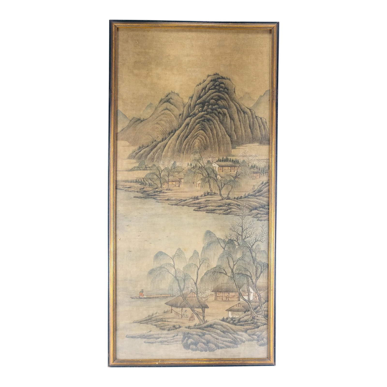 19th Century or Earlier Classical Chinese Watercolor Silk Scroll Landscape Painting: We are selling this fine 19th century or earlier Chinese landscape painting in the Ming style. This painting is unsigned but is very well painted and may be earlier than 19th century. Condition: