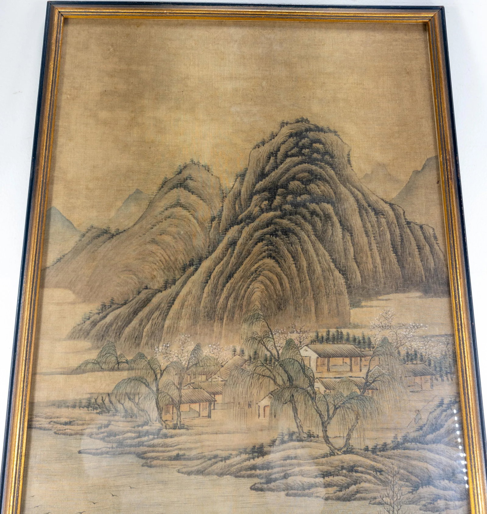 19th Century or Earlier Classical Chinese Watercolor Silk Scroll Landscape Painting - 2