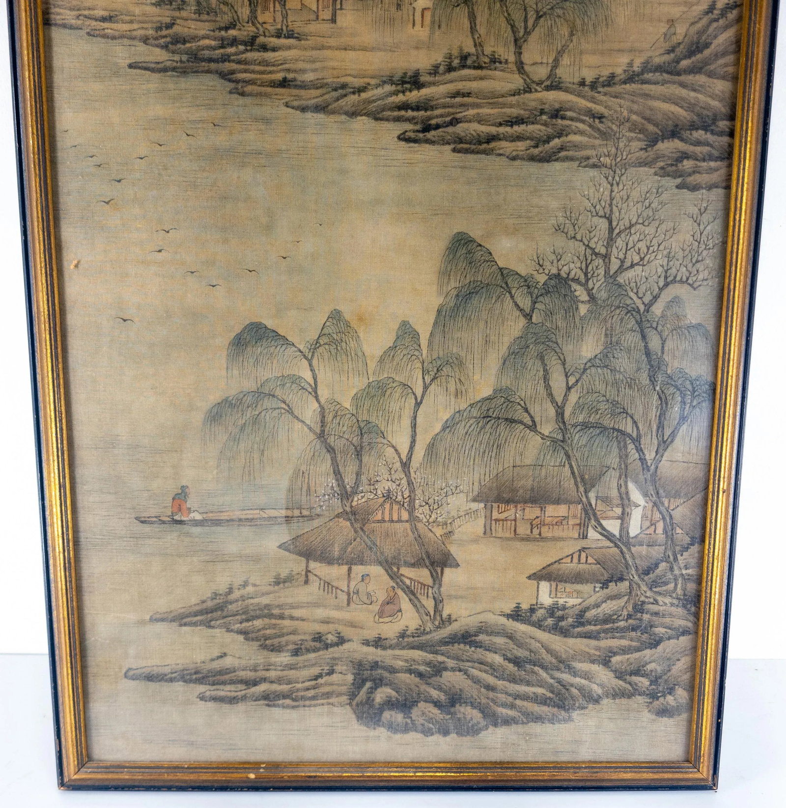 19th Century or Earlier Classical Chinese Watercolor Silk Scroll Landscape Painting - 4
