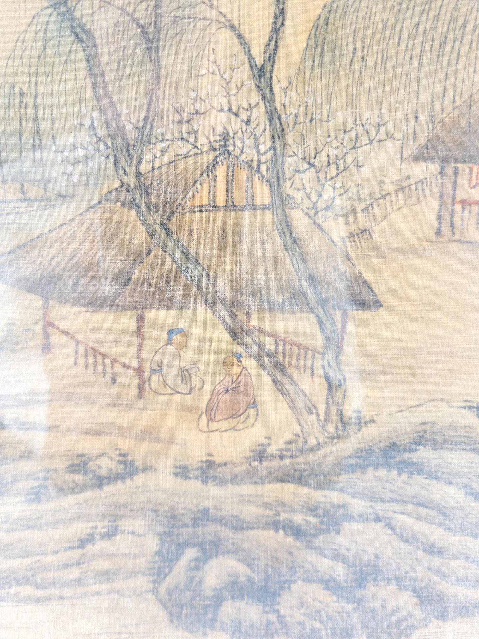 19th Century or Earlier Classical Chinese Watercolor Silk Scroll Landscape Painting - 6