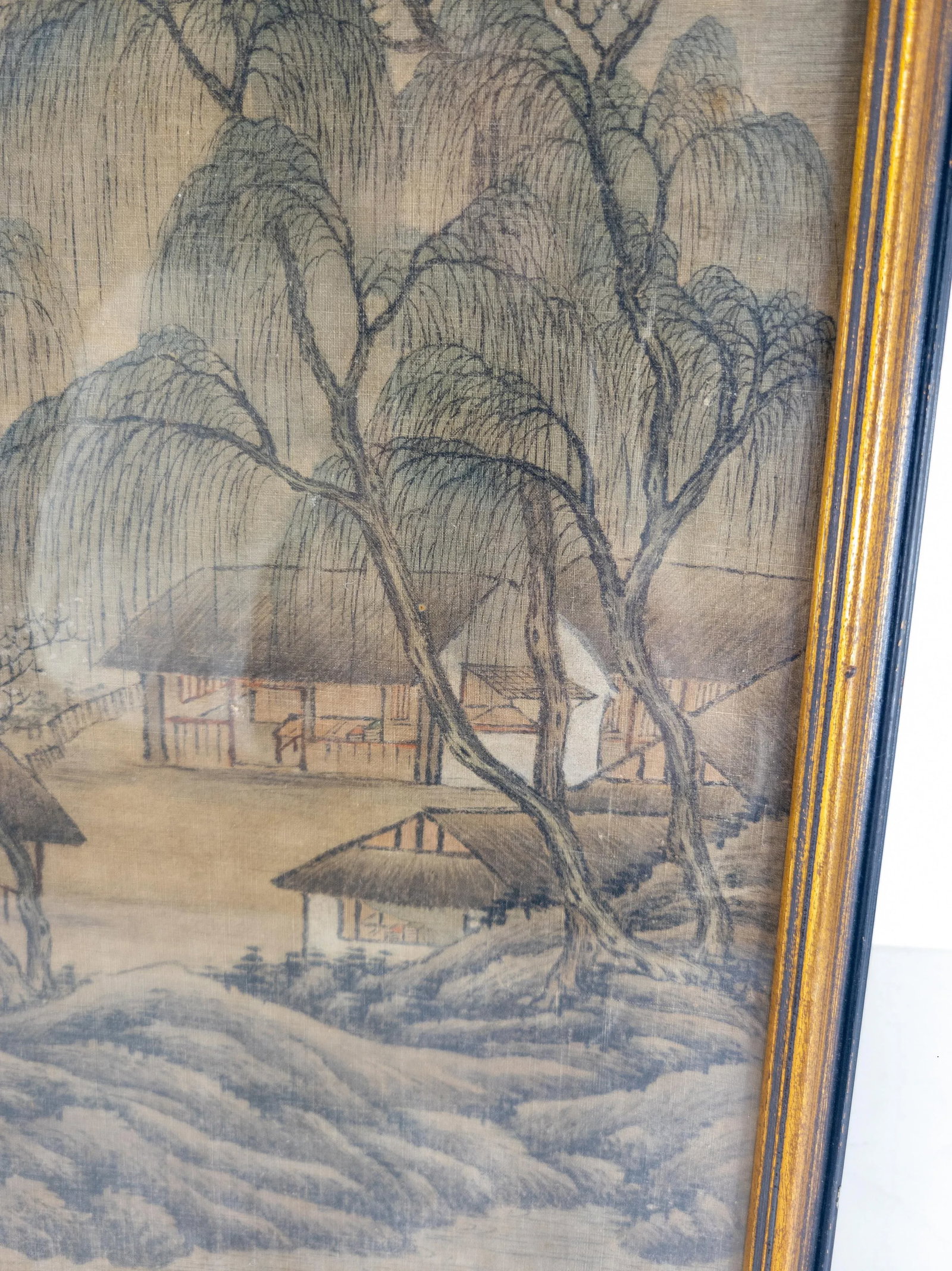 19th Century or Earlier Classical Chinese Watercolor Silk Scroll Landscape Painting - 7