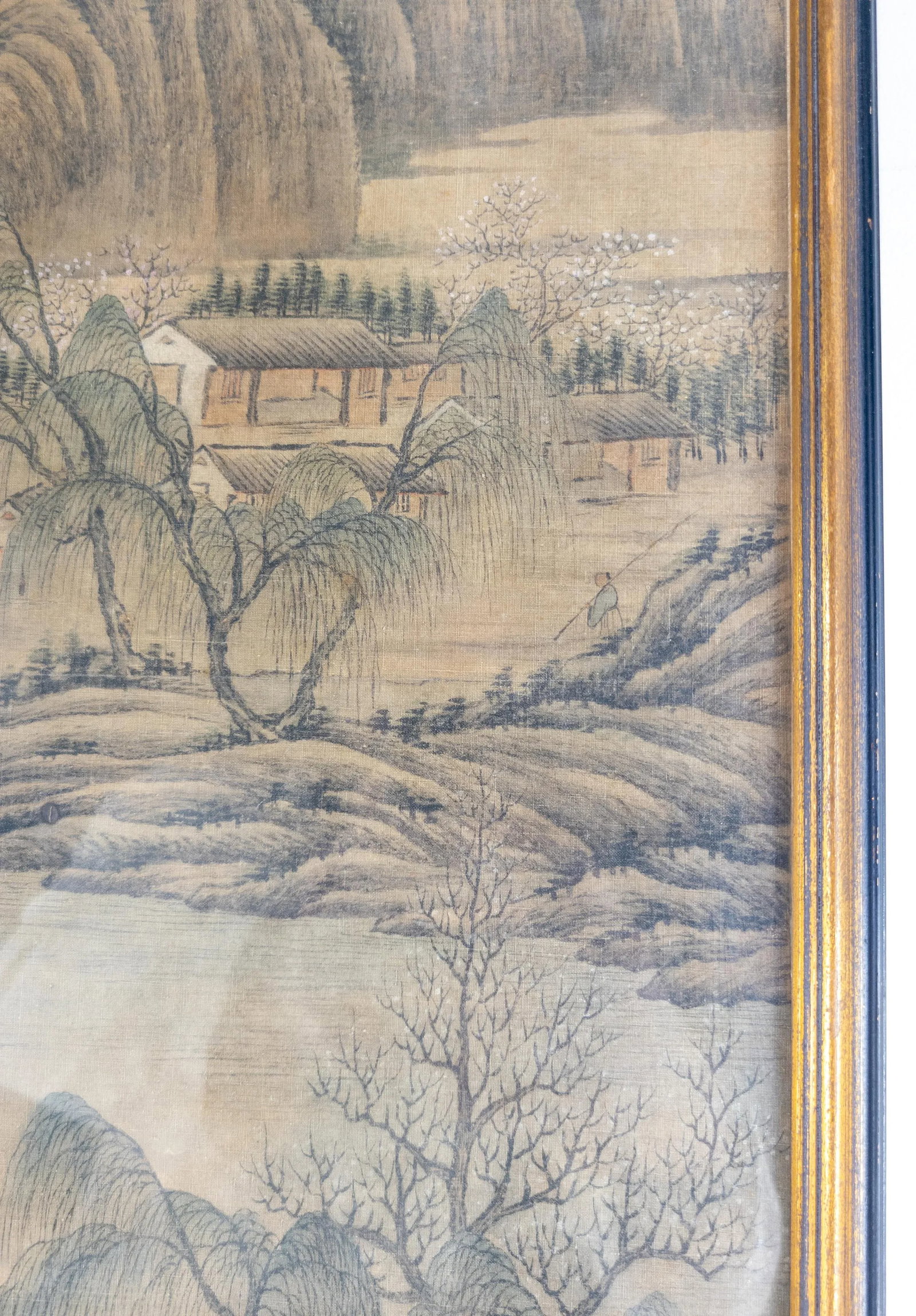 19th Century or Earlier Classical Chinese Watercolor Silk Scroll Landscape Painting - 8