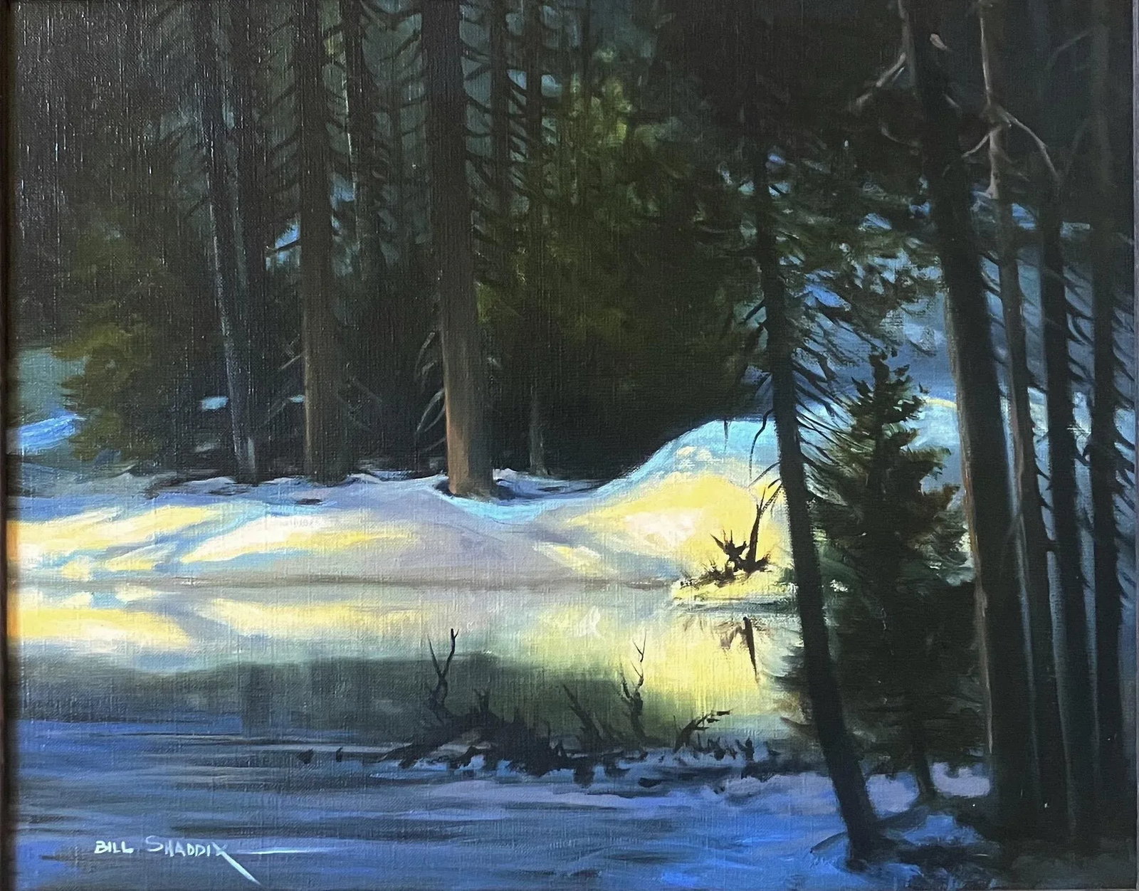 Circa 1980 Bill Shaddix Contemporary Western Expressionist Landscape Oil on Canvas, "Deep Shadows" - 2