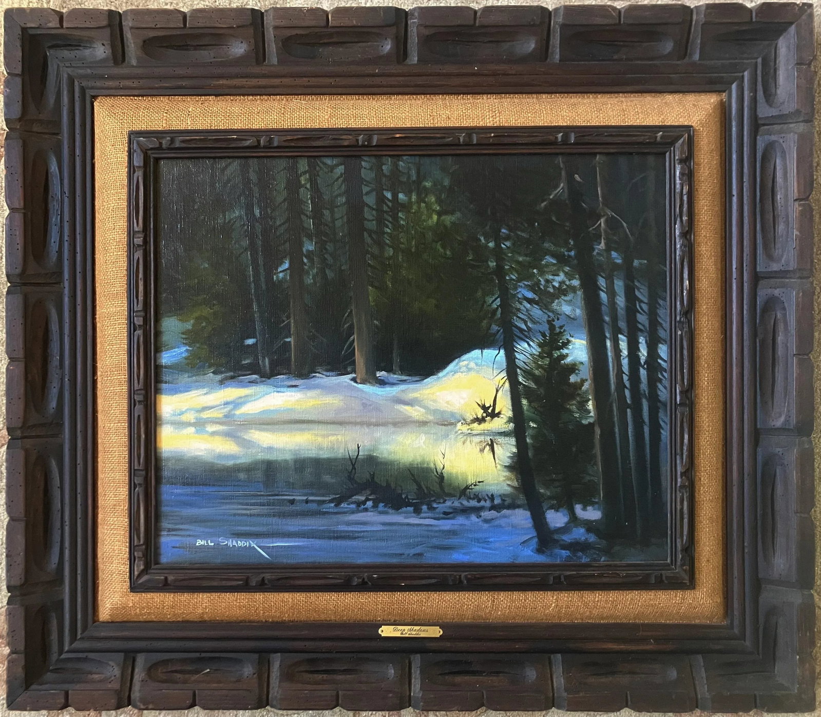 Circa 1980 Bill Shaddix Contemporary Western Expressionist Landscape Oil on Canvas, "Deep Shadows" - 7