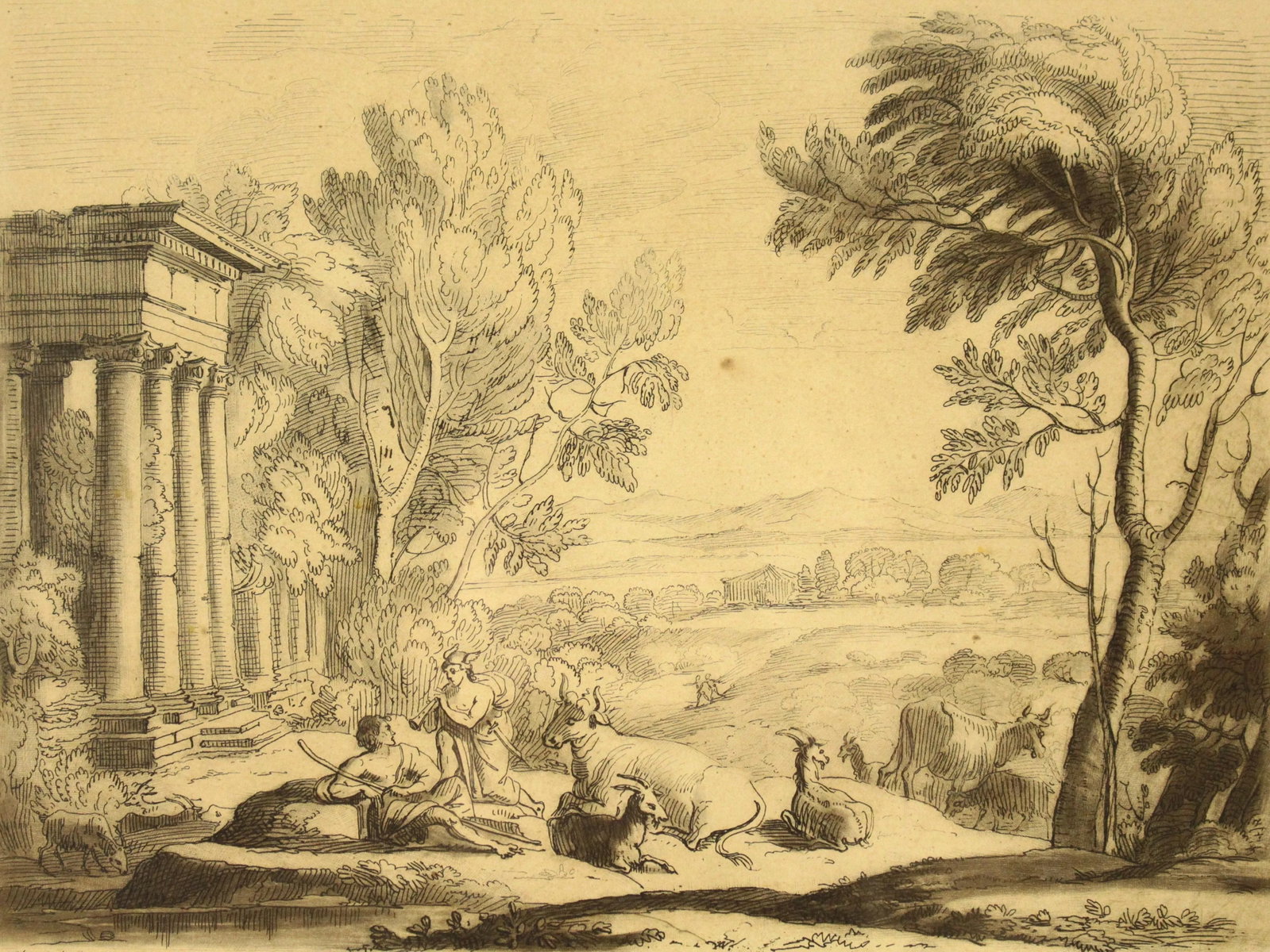 1775-76 Richard Earlom Pair of Mezzotints "Liber Veratis" by Claude Lorrain - 5