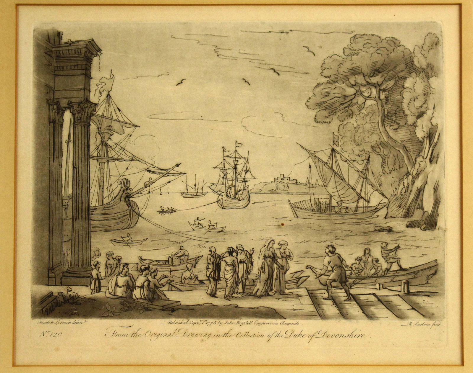1775-76 Richard Earlom Pair of Mezzotints "Liber Veratis" by Claude Lorrain - 8
