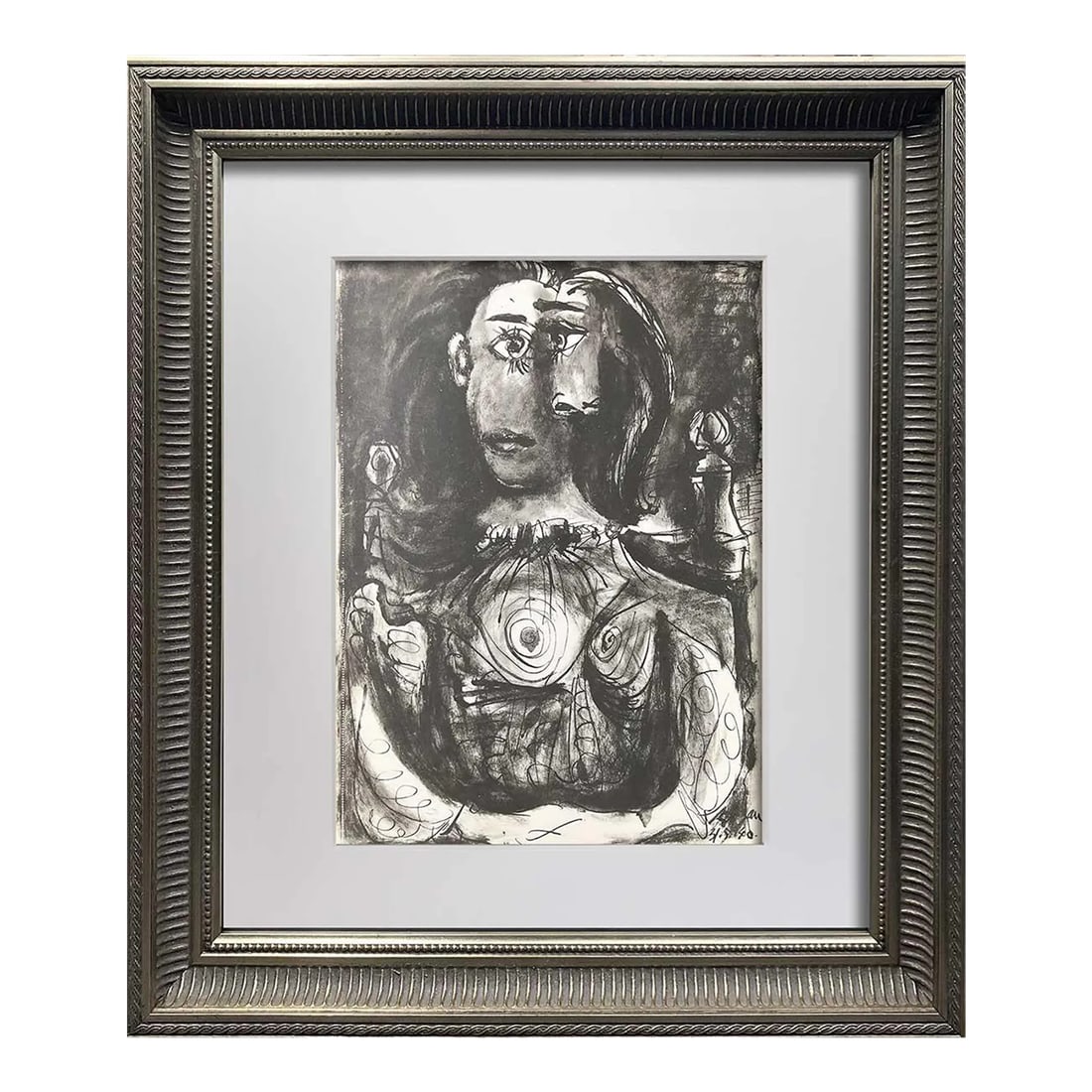 Pablo Picasso Lithograph Royan "31.5.40" Justification Limited Edition +Custom Framing*: Pablo Picasso Limited Edition lithograph, 1940 made from his Royan Notebook. Size : 29.8x40.6cm (11 3/4 x 16 in.). On heavy woven paper, dated by Picasso in the matrix Royan 31.5.40. Created by