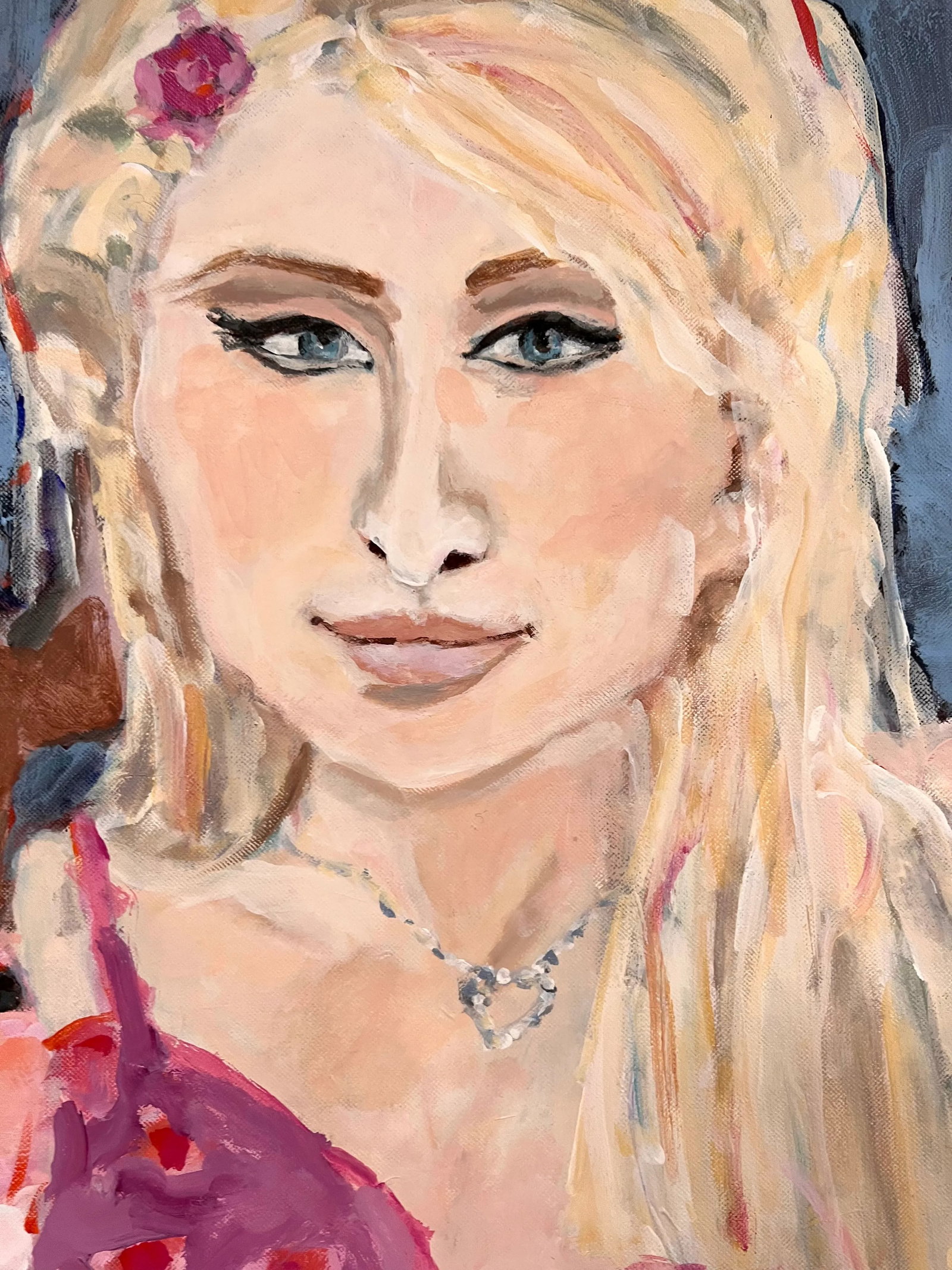 "Paris Hilton" Contemporary Original Expressionist Acrylic Pop Culture Portrait Painting by Sandy We - 2