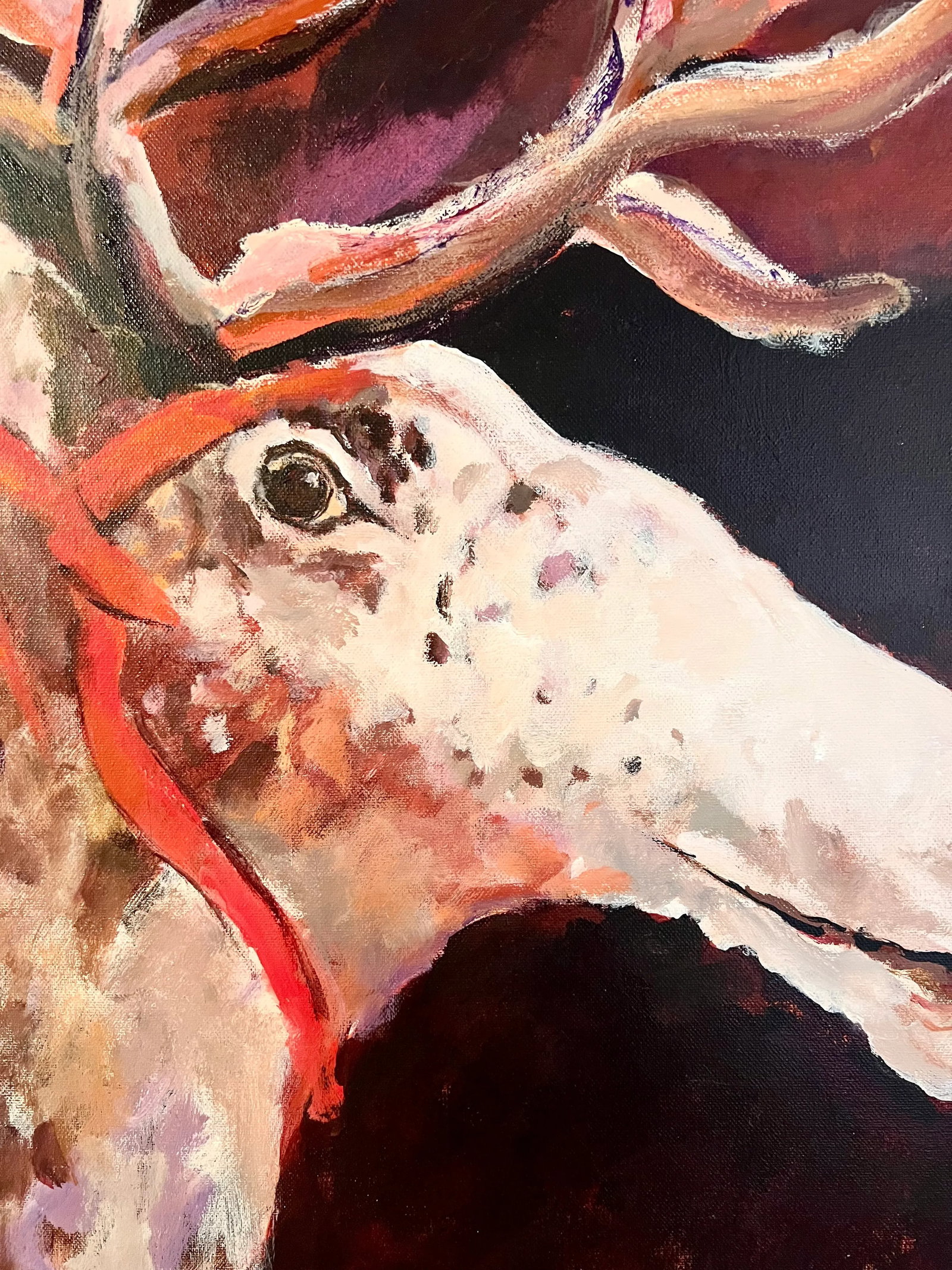 "Meet Randolph (Rudolphs Cousin)" Contemporary Original Expressionist Acrylic Painting by Sandy Welc - 2