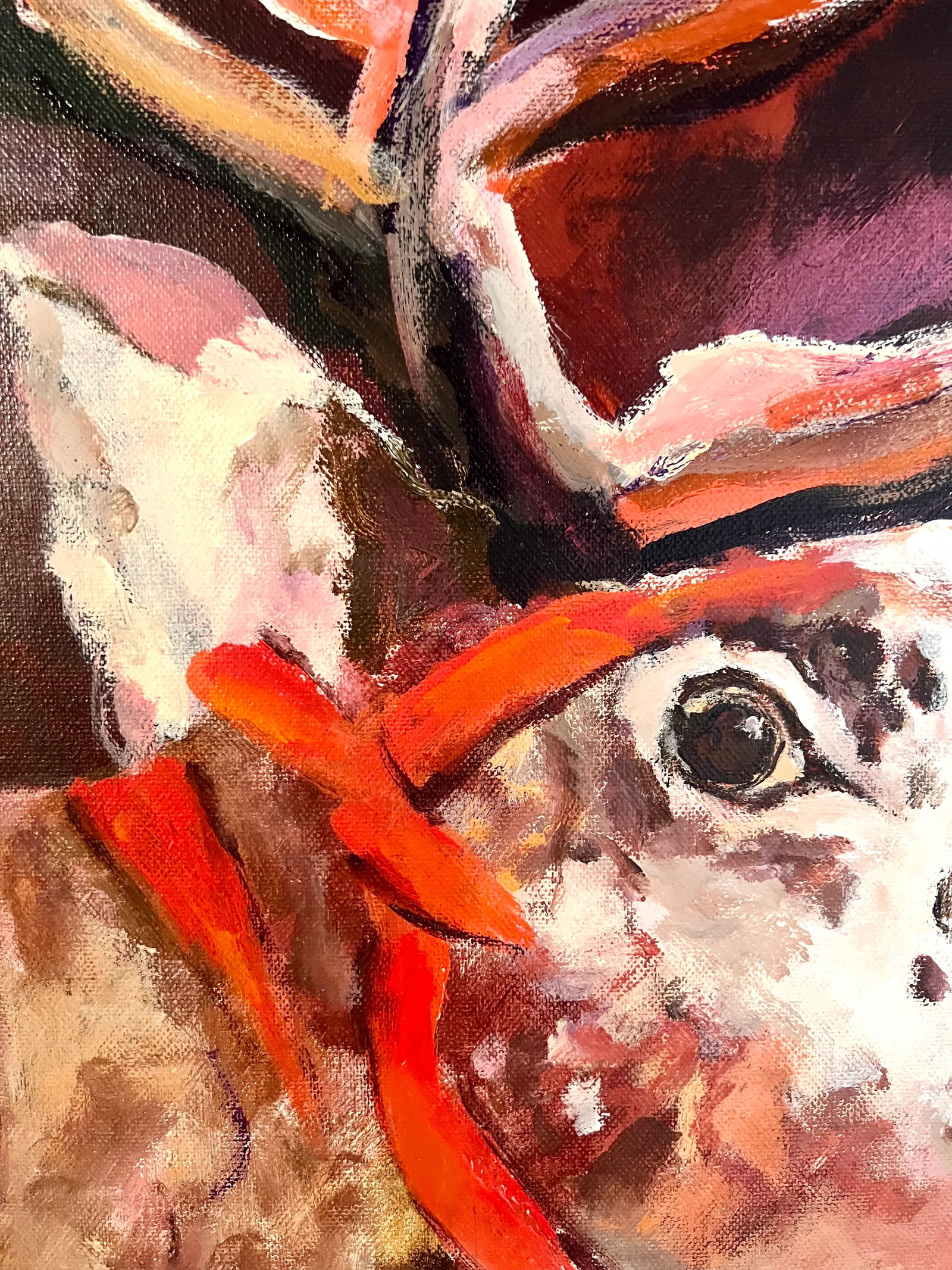 "Meet Randolph (Rudolphs Cousin)" Contemporary Original Expressionist Acrylic Painting by Sandy Welc - 3