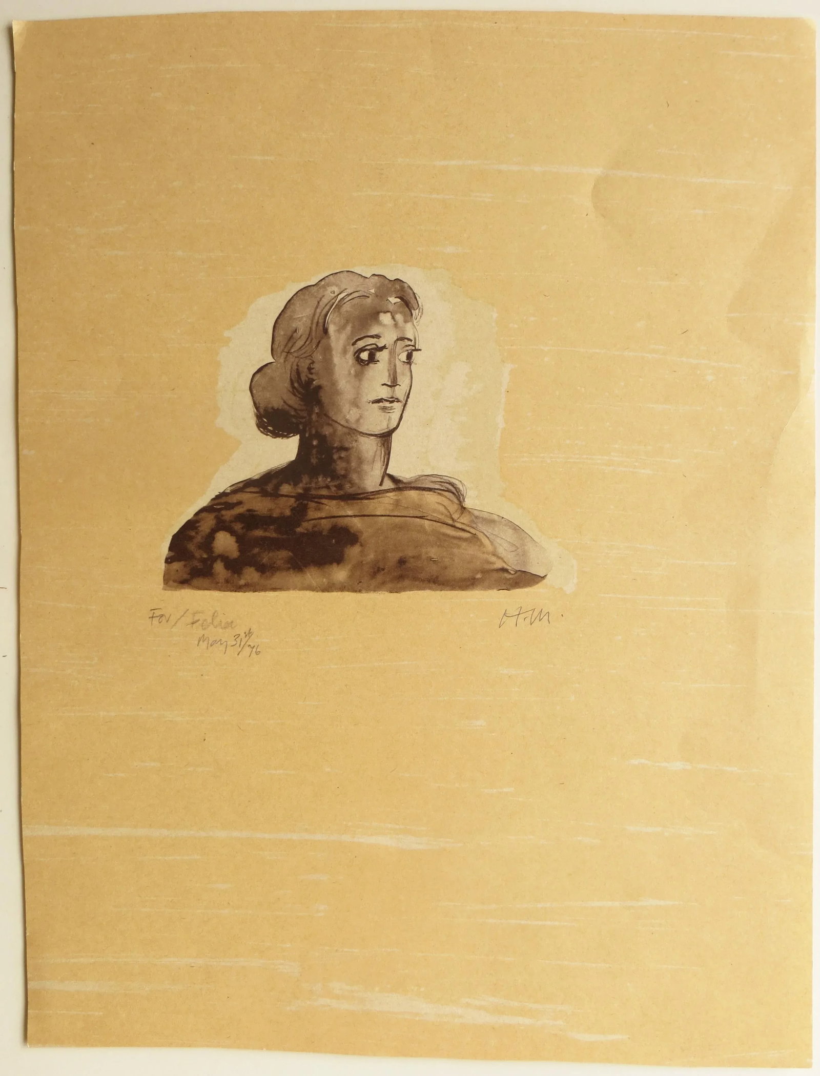 1976 Henry Moore Color Lithograph - Dame Creole - From La Poesie, Les Poete - 2