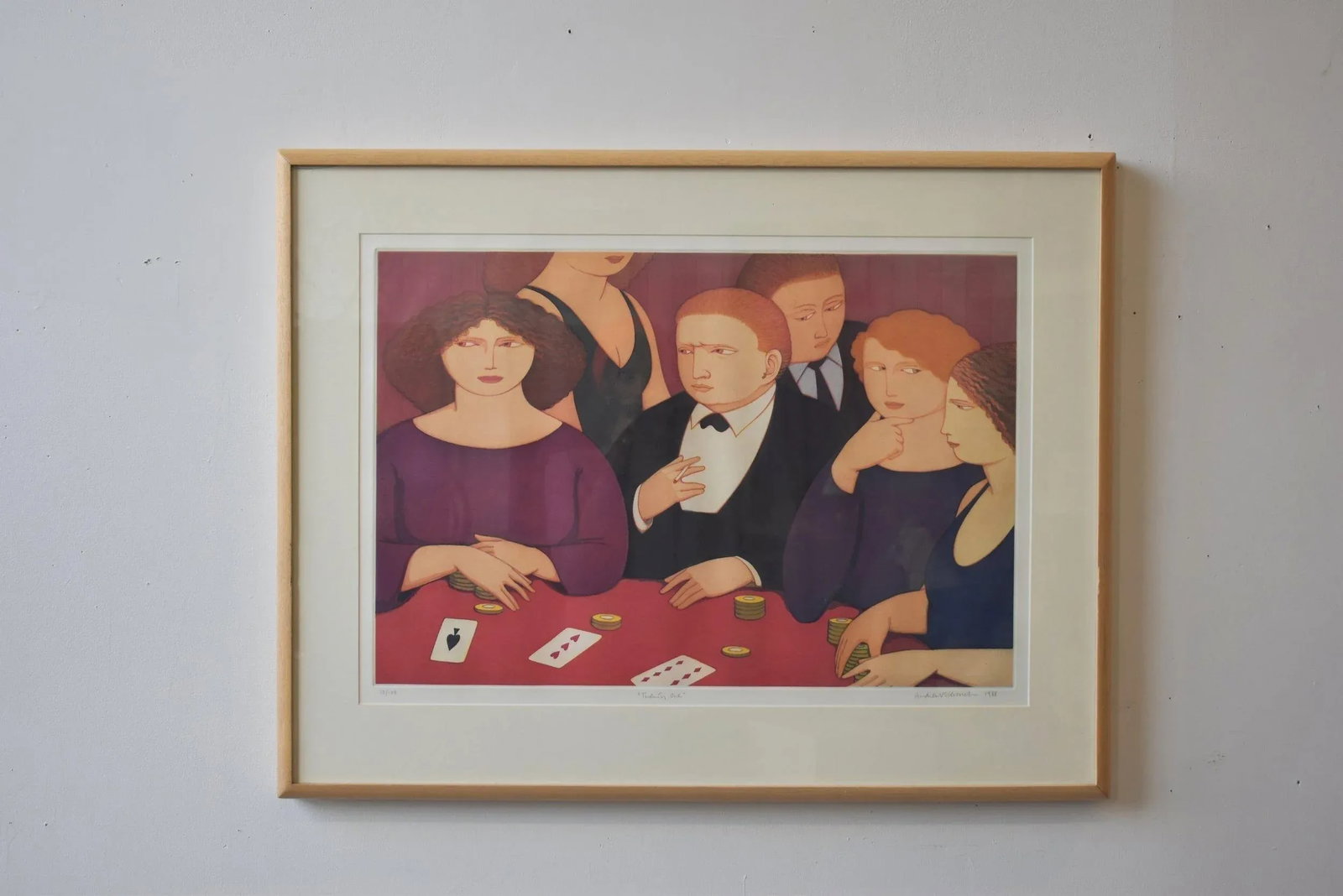 Vintage Signed Aquatint by Andrew Stevovich Titled "Twenty-One," Circa 1988 - 2