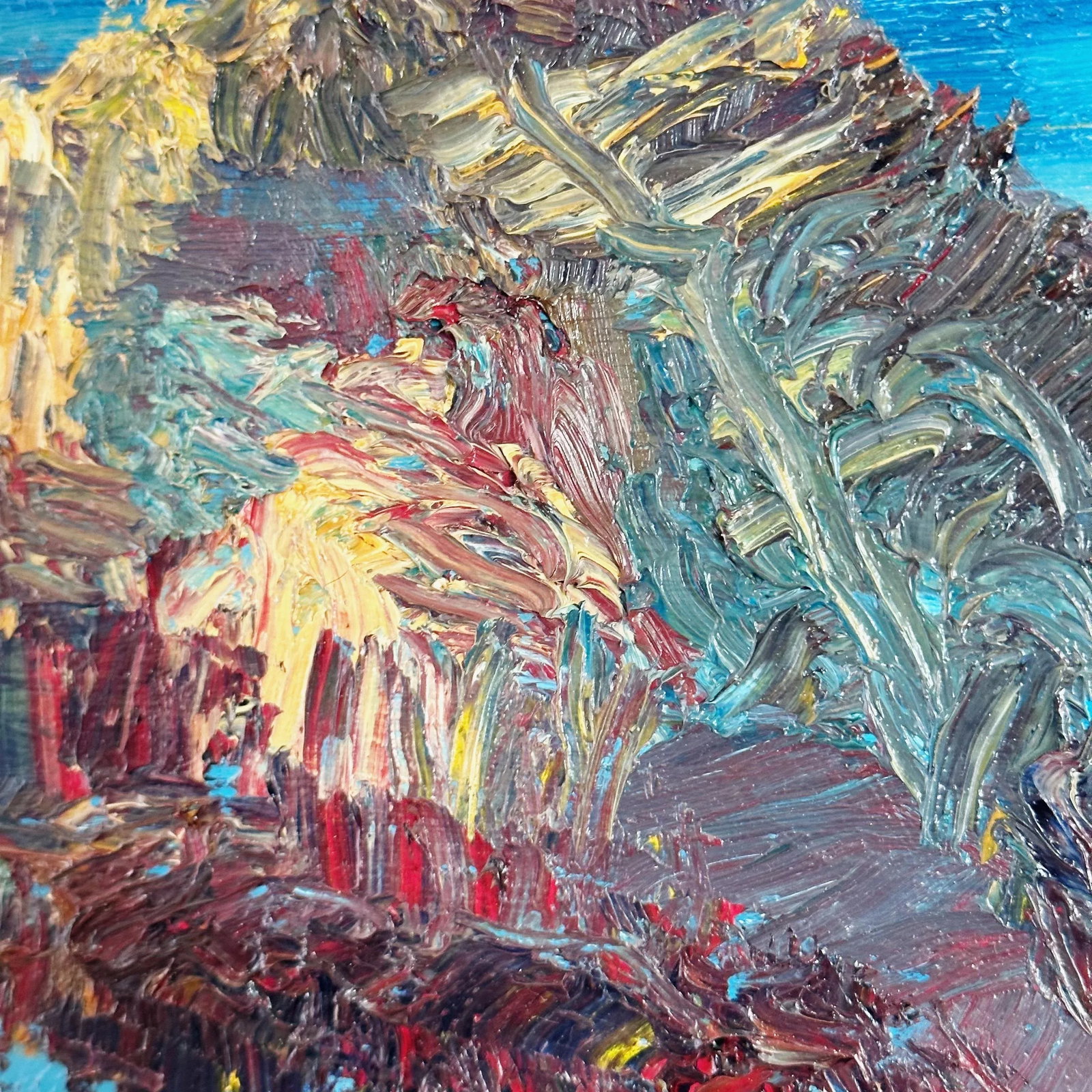 Mid-Century Oil Painting Depicting California Ocean by Olive Van Bergen - 4
