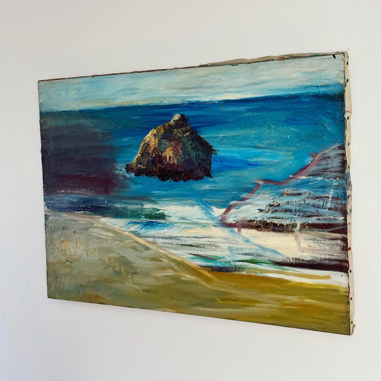 Mid-Century Oil Painting Depicting California Ocean by Olive Van Bergen - 6