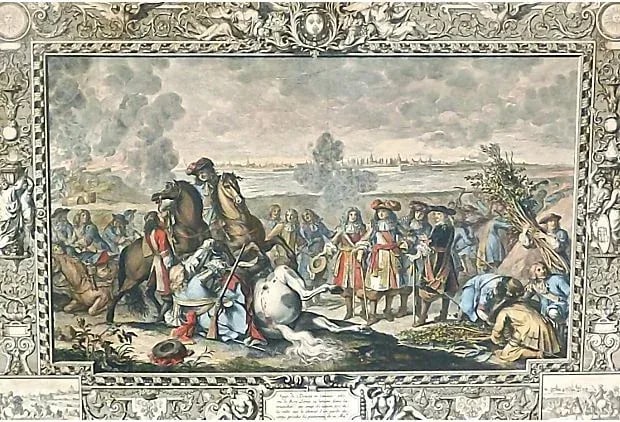 18th Century Siege Scene French Engraving - 2