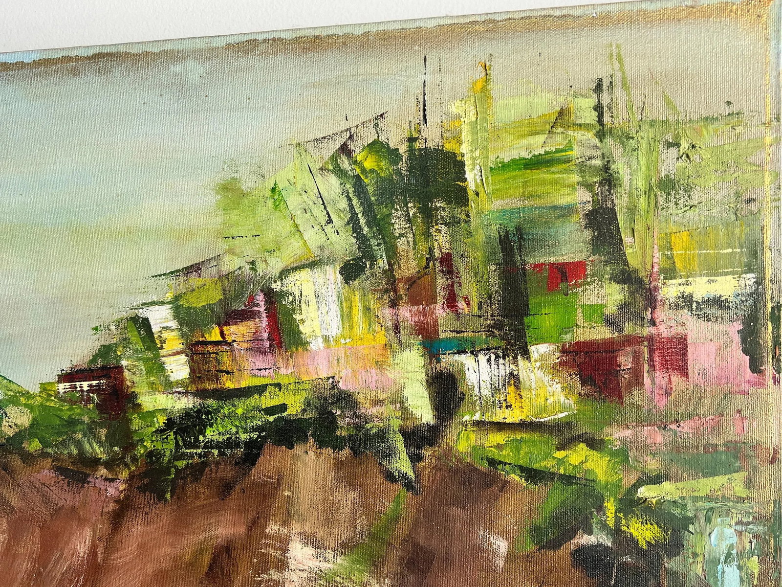 Abstract "Seaside Cliffs" California Oil on Canvas by Artist M. Wilson - 3