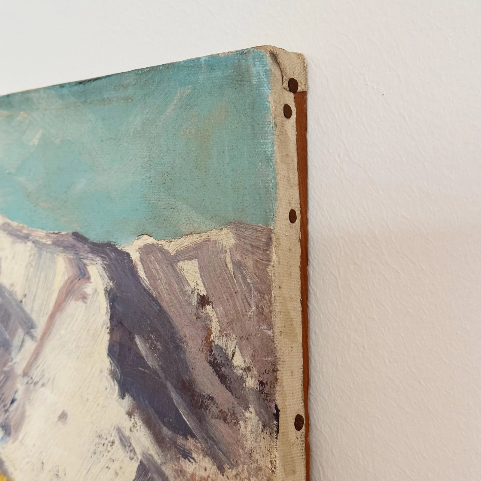 Mid-Century Oil Painting Depicting California Mountains and Autumn Trees by Olive Van Bergen - 4