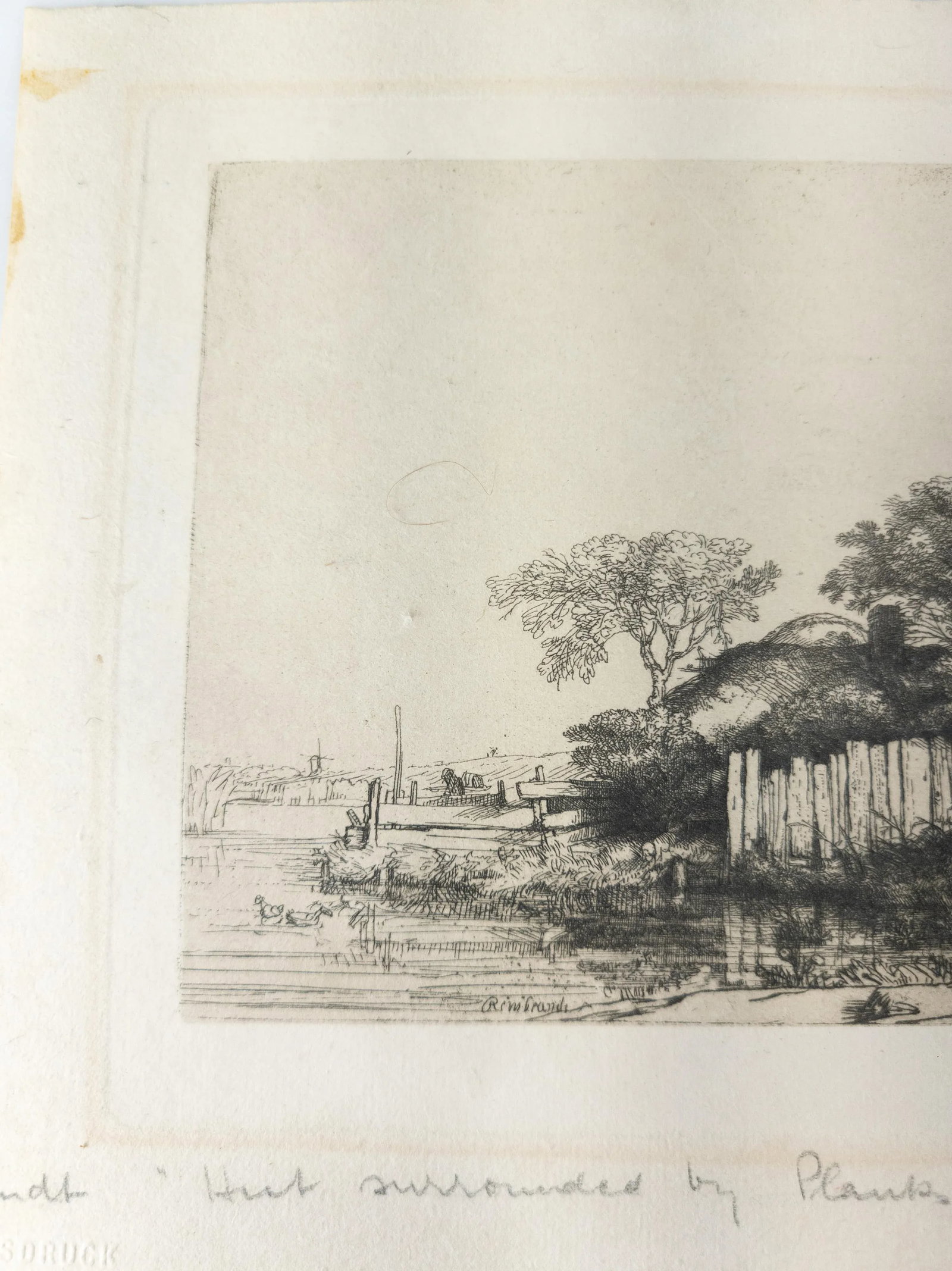 20th Century Facsimile Reproduction Rembrandt Van Rijn Print "Cottage With White Pailing" - 3