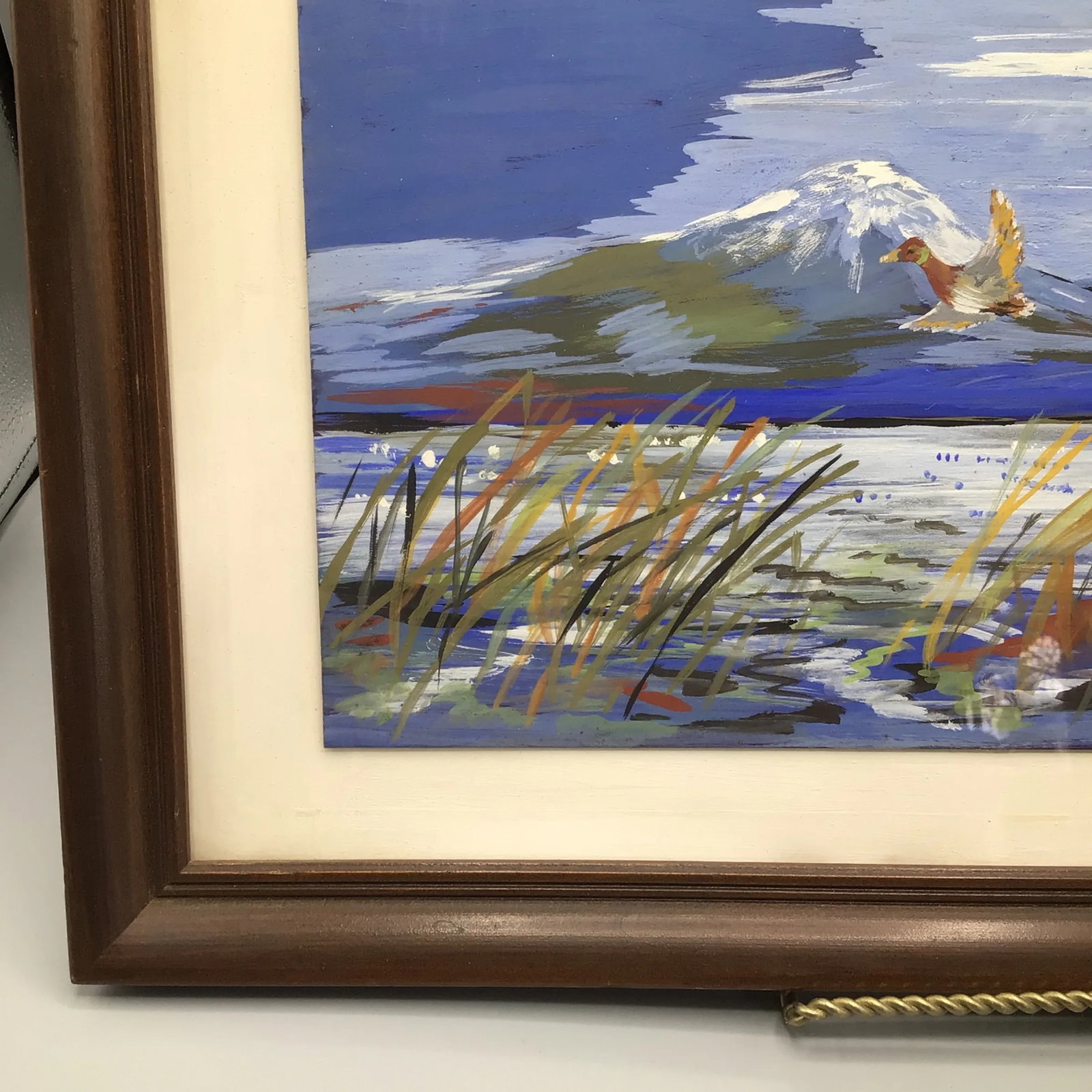 "Ducks in Flight" Signed Impressionist Framed Painting - 12