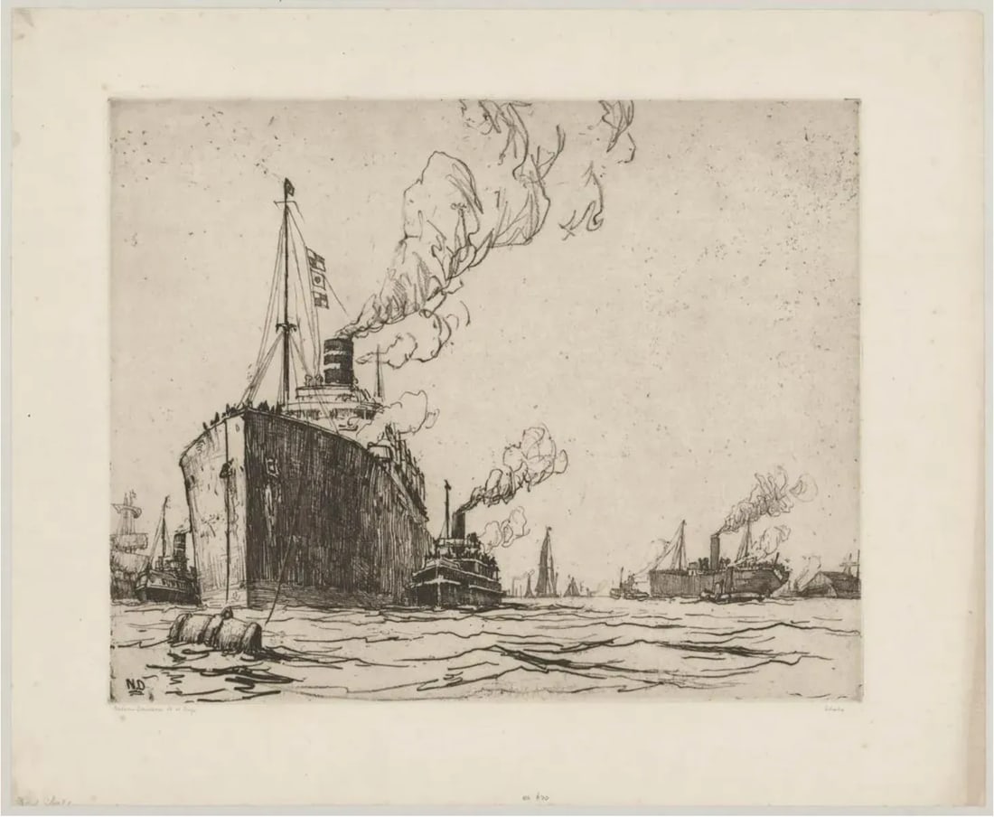 Nelson Dawson the Signal Nautical Etching 3rd State - 2