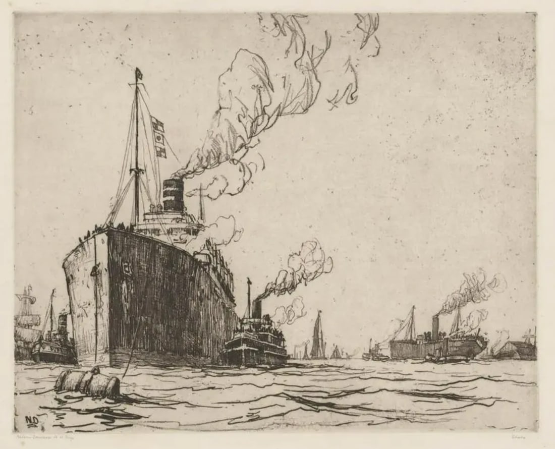 Nelson Dawson the Signal Nautical Etching 3rd State - 4