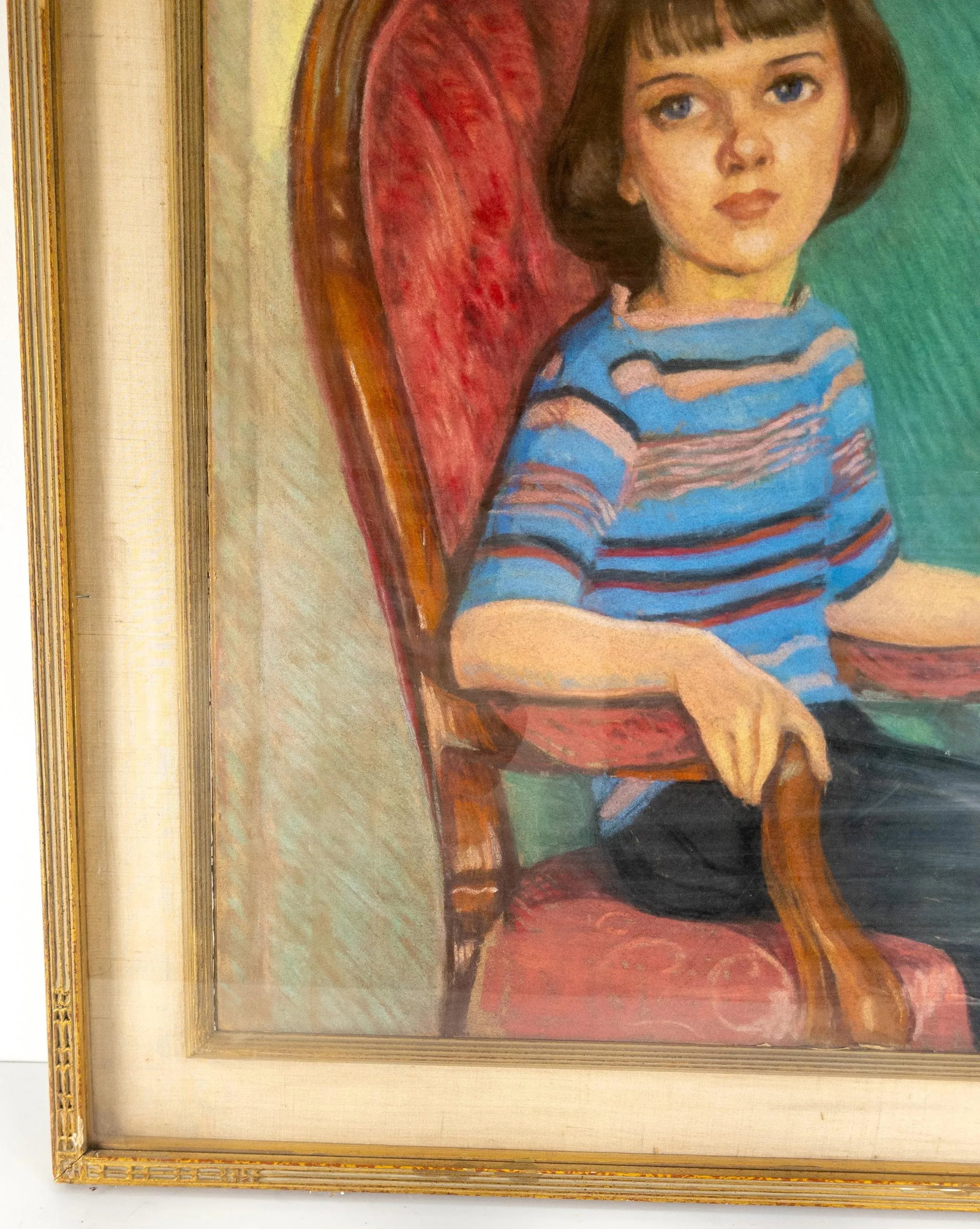 1970's American Pastel Portrait Painting by Martha Herpst in Newcomb Macklin Frame - 5