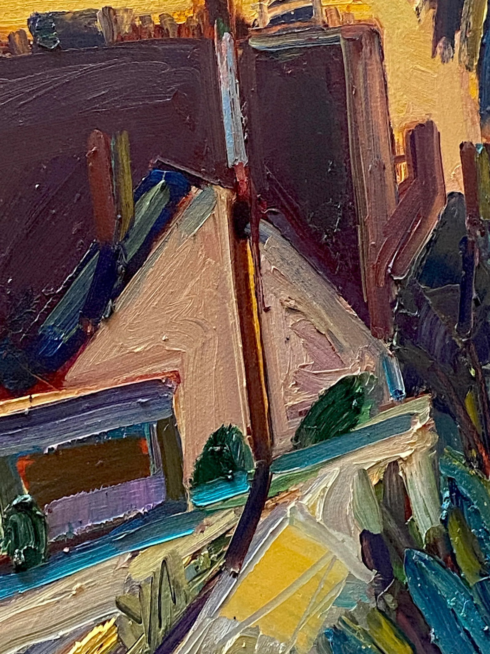 "Winehaven" Original Expressionist California Plein Air Oil Painting - 3