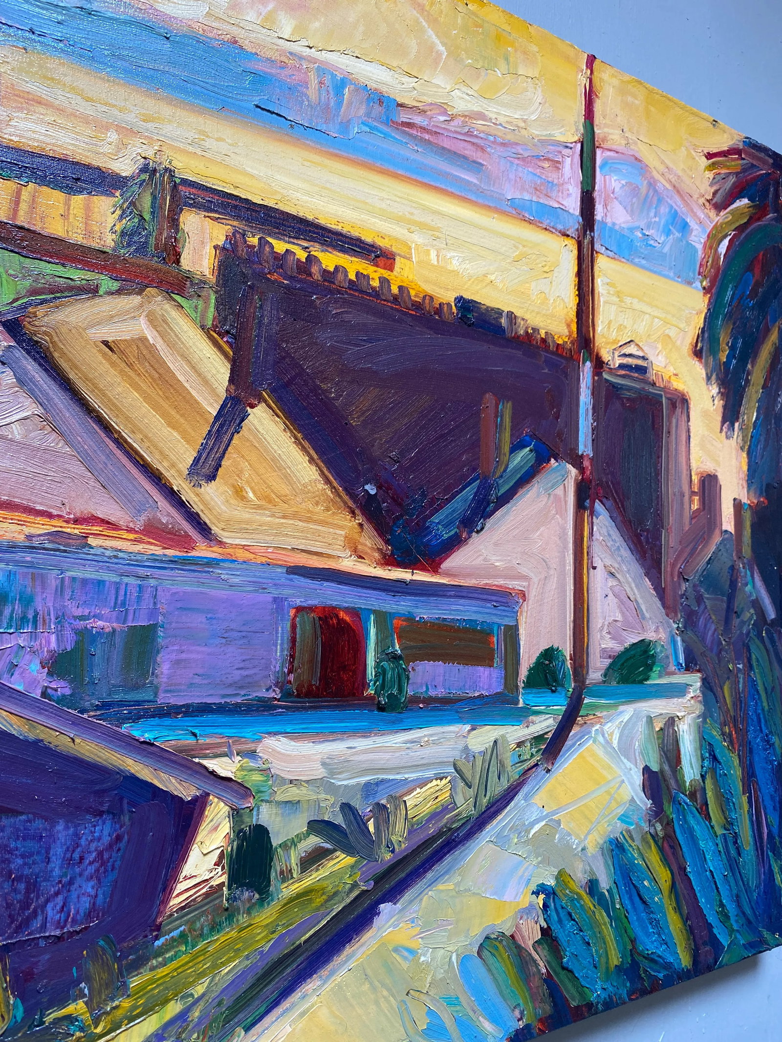 "Winehaven" Original Expressionist California Plein Air Oil Painting - 5