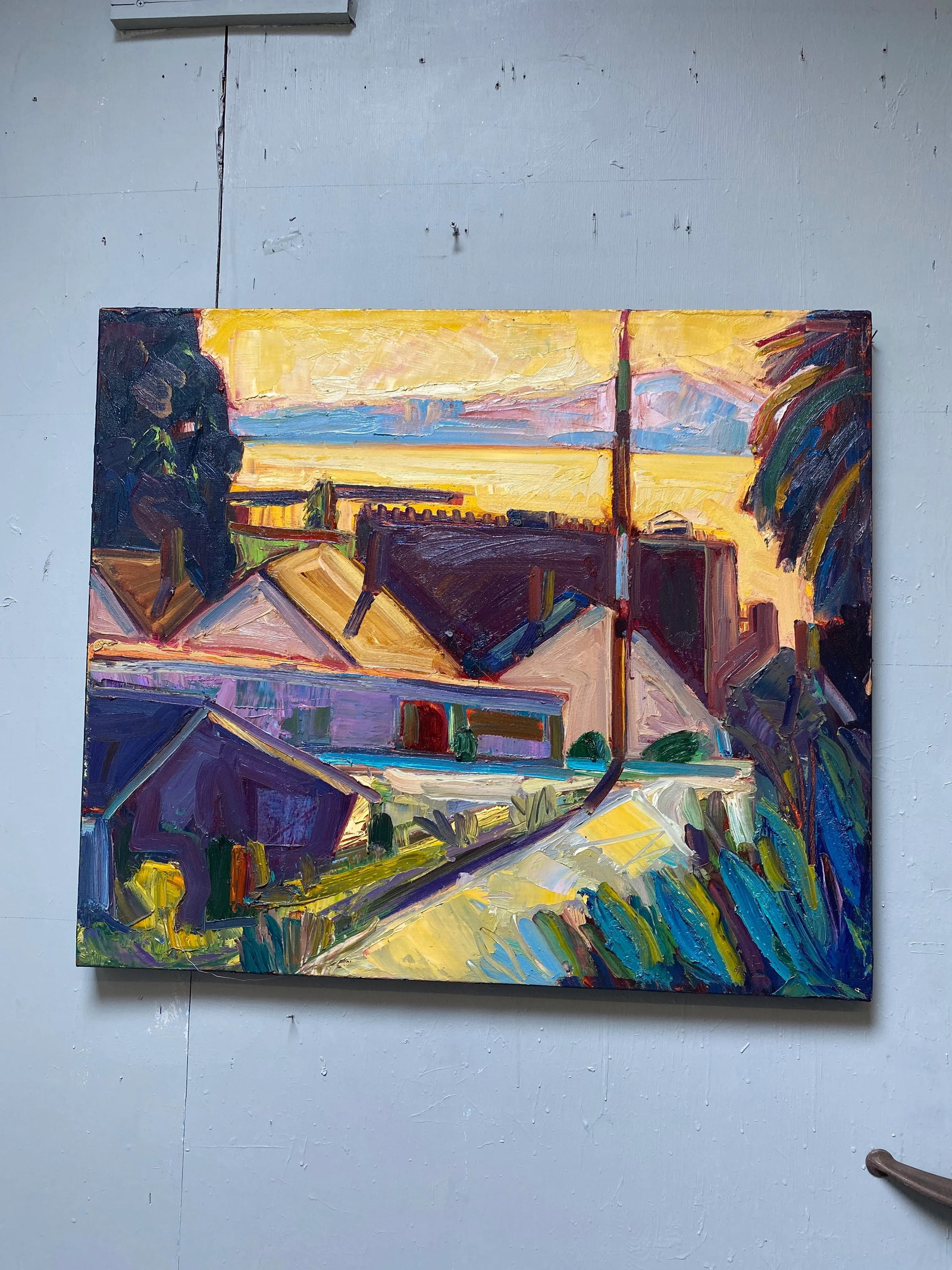 "Winehaven" Original Expressionist California Plein Air Oil Painting - 6