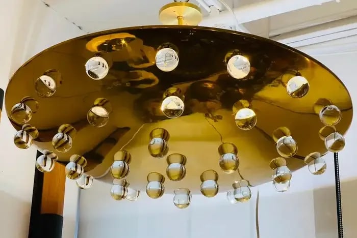 Grand French 1960s Crystal Flush Ceiling Light, Midcentury - 5