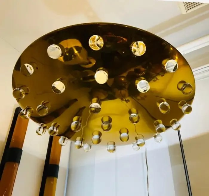 Grand French 1960s Crystal Flush Ceiling Light, Midcentury - 7