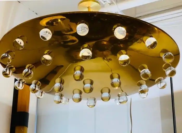 Grand French 1960s Crystal Flush Ceiling Light, Midcentury - 8
