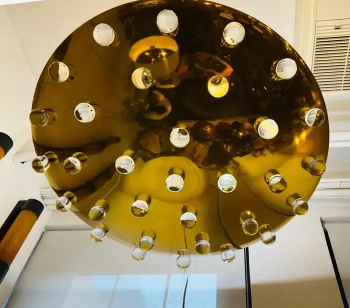 Grand French 1960s Crystal Flush Ceiling Light, Midcentury - 9